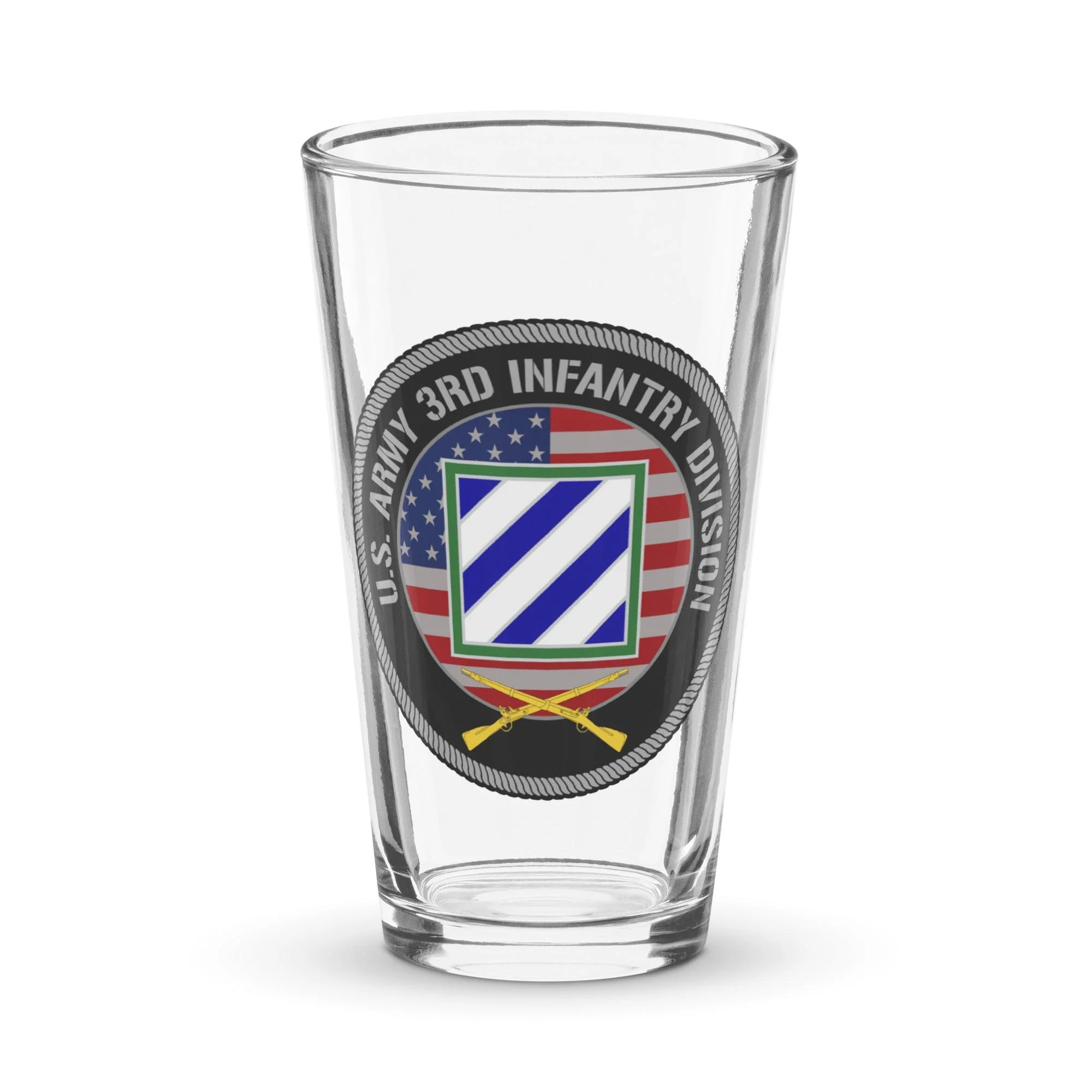 3rd Infantry Division American Flag Beer Pint Glass