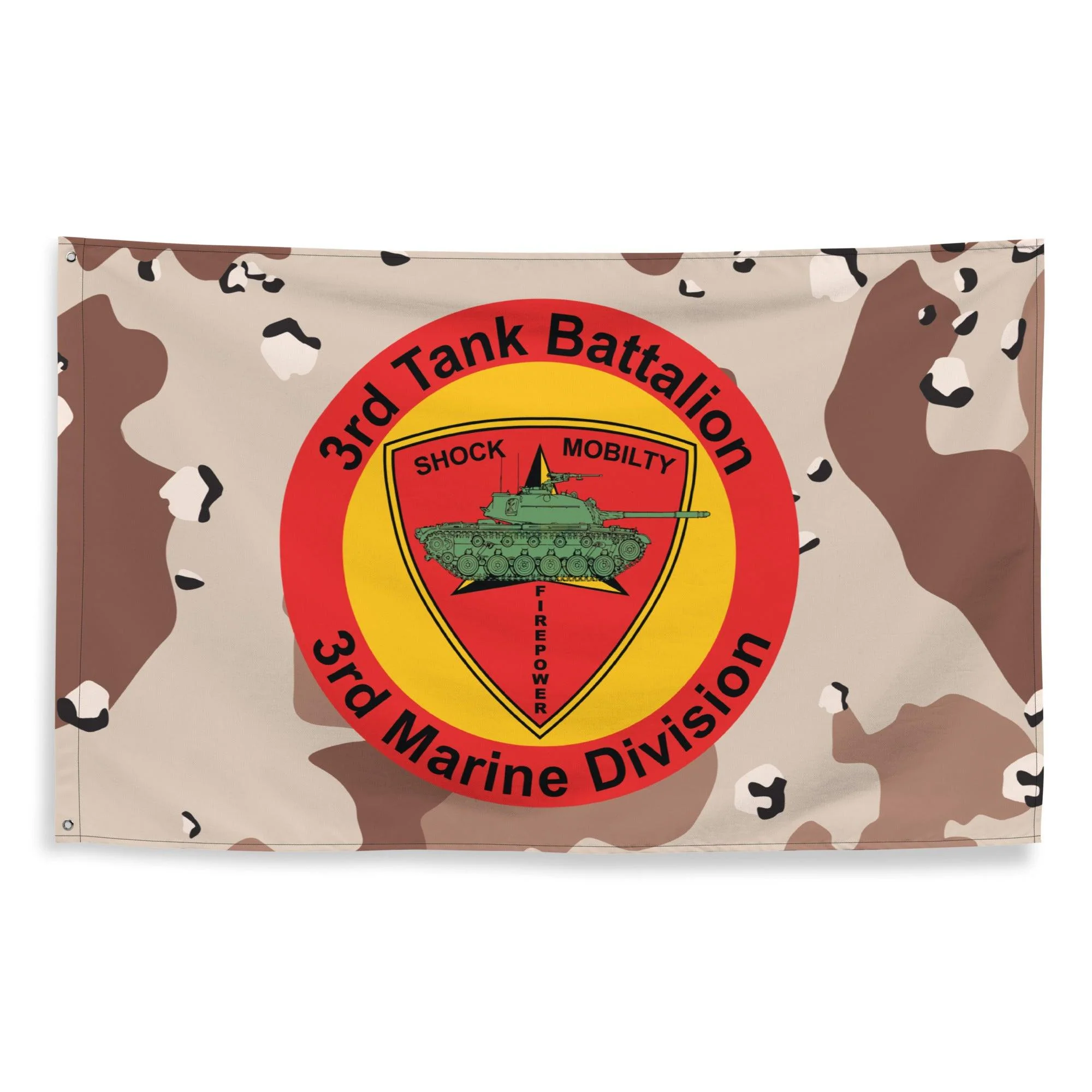 3rd Tank Battalion USMC Chocolate-Chip Camo Flag - Image 3