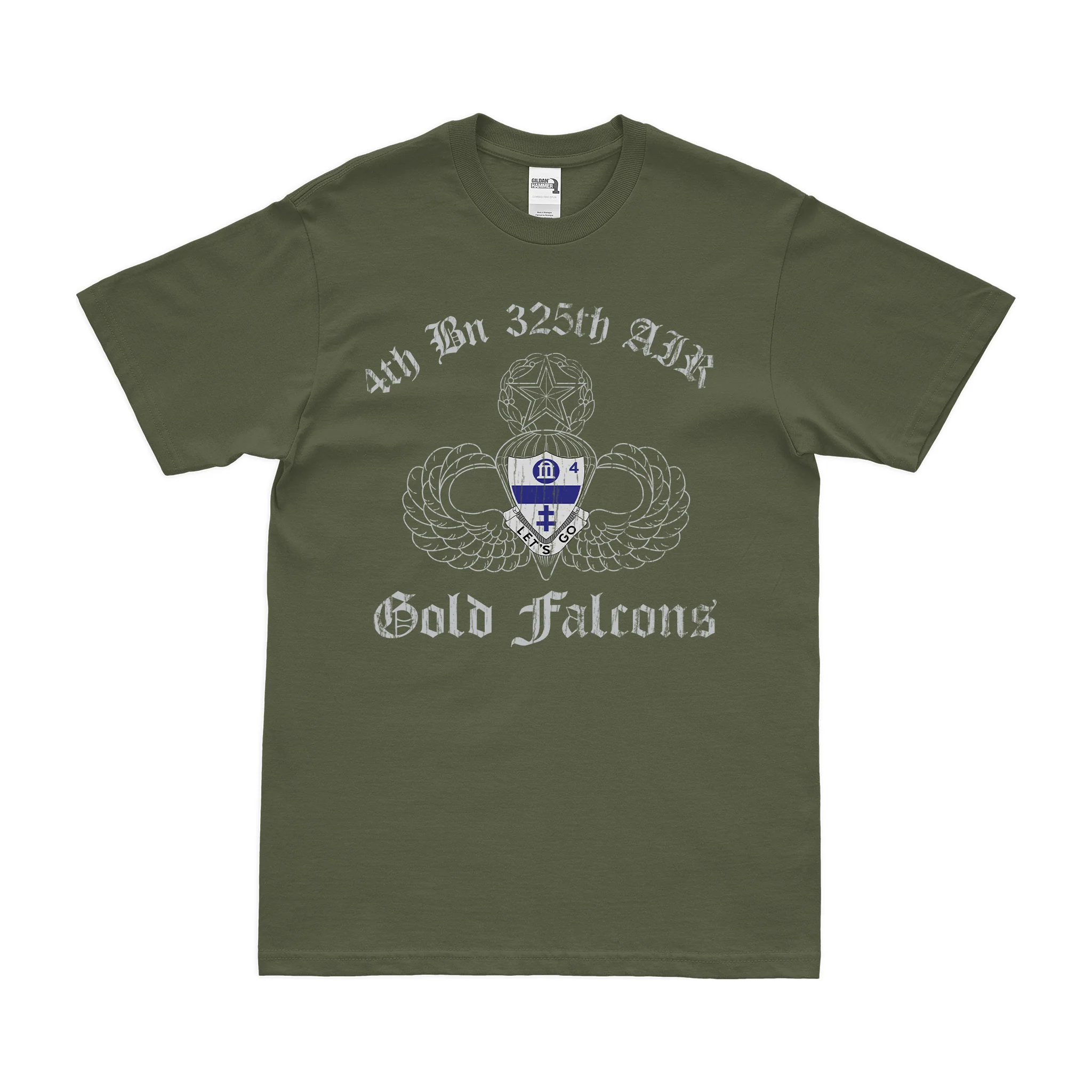 4-325 Airborne Infantry 'Gold Falcons' Jump Wings T-Shirt - Image 4