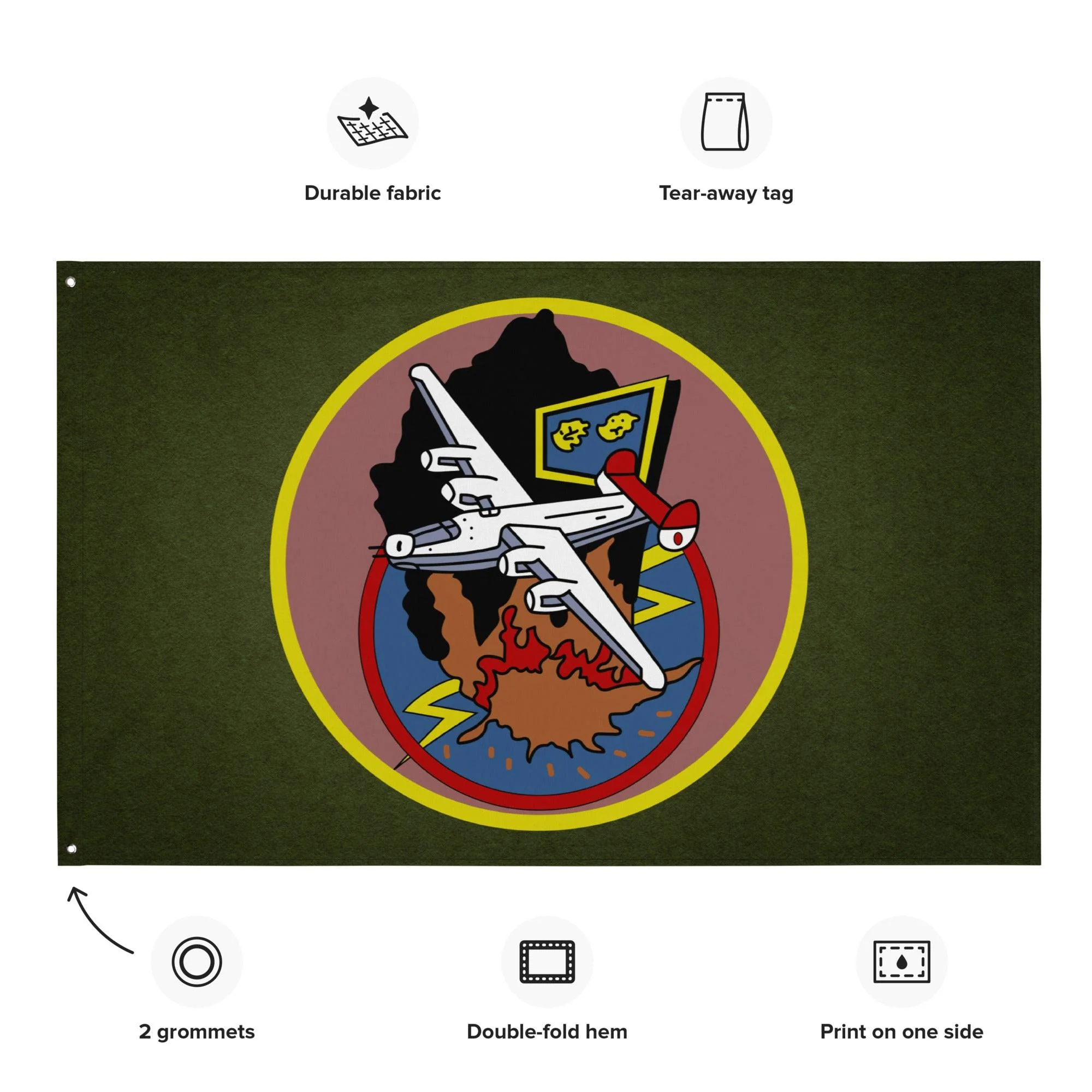 451st Bomb Group WW2 Military Green Flag - Image 4