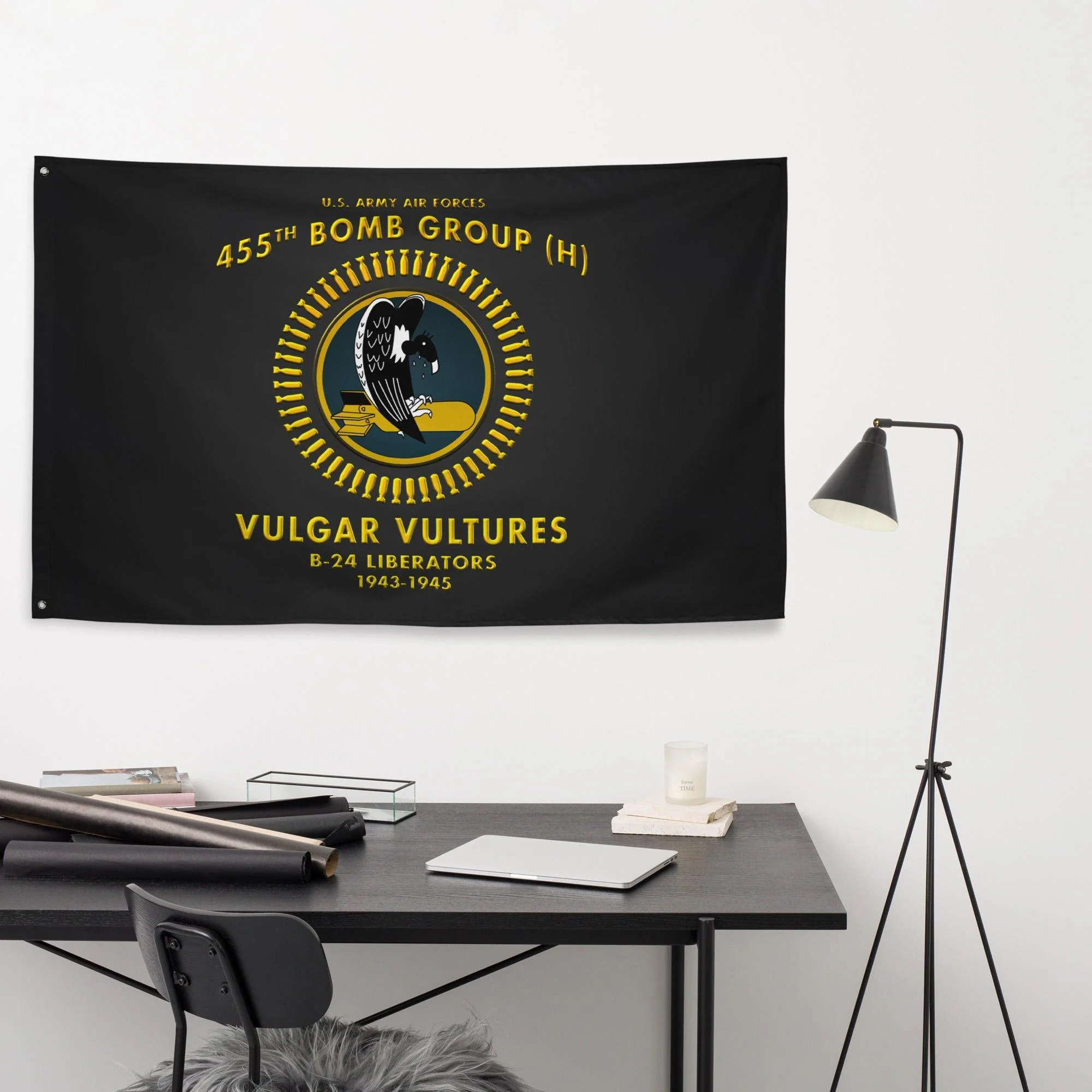 455th Bomb Group WW2 Legacy Black Flag - Image 2