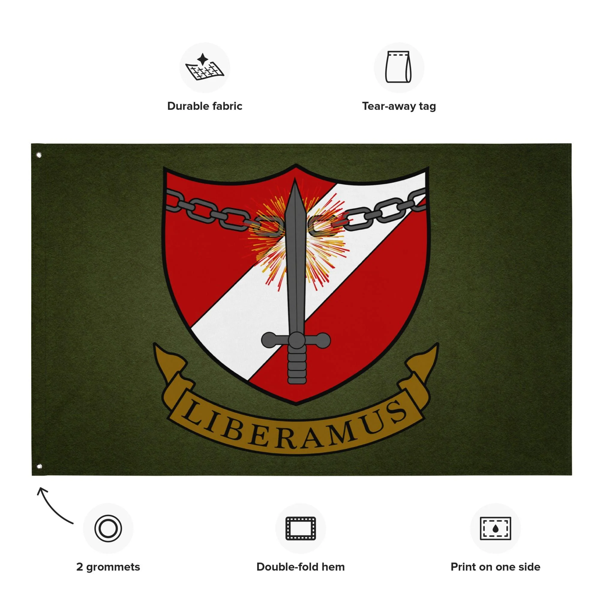 467th Bomb Group WW2 Military Green Flag - Image 4