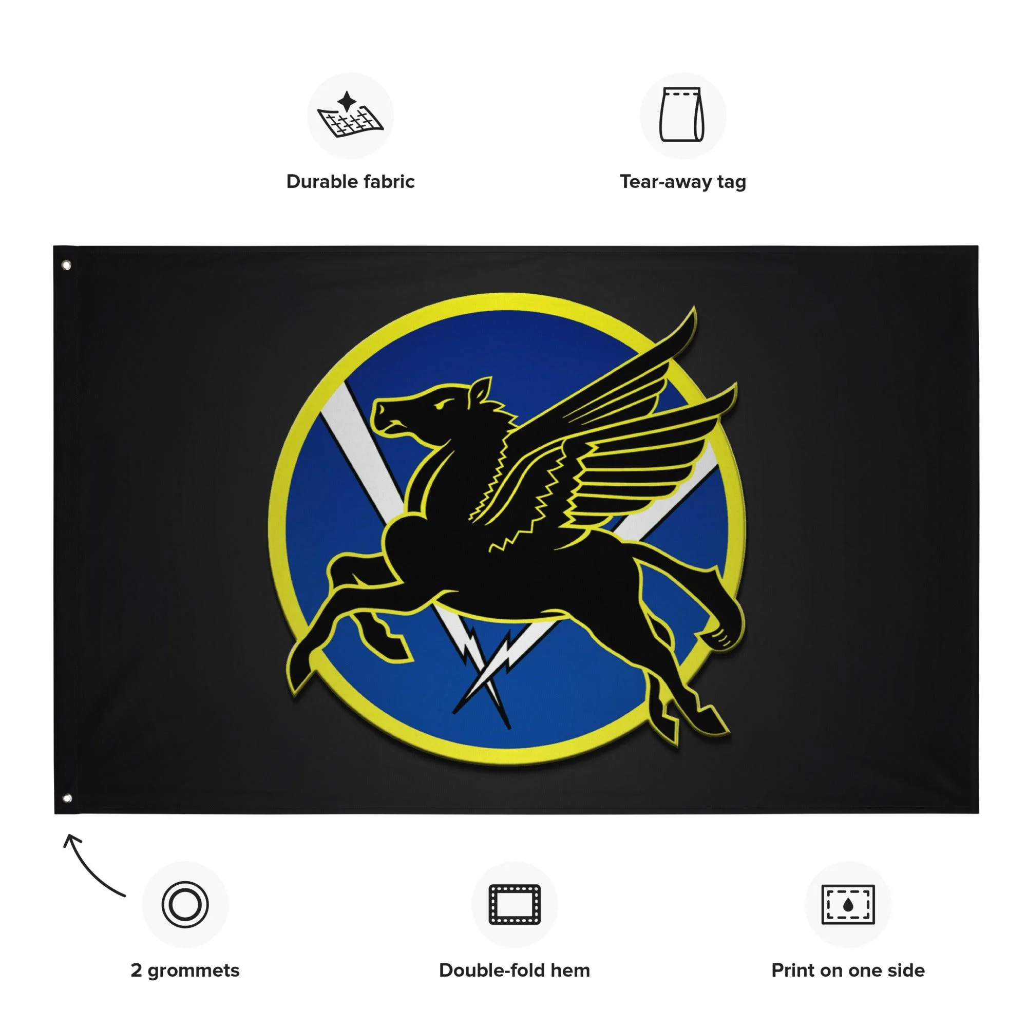 486th Fighter Squadron WW2 Black Flag - Image 2