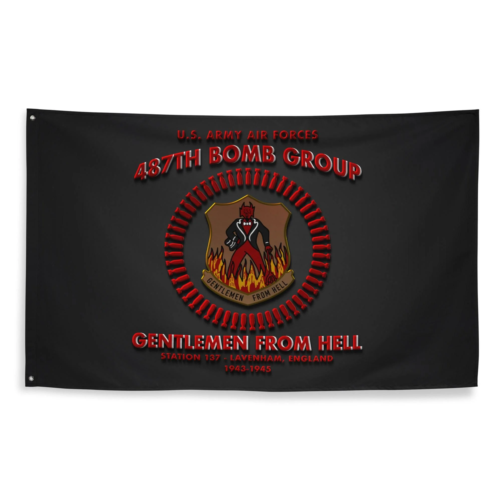487th Bomb Group WW2 Legacy Black Flag - Image 3