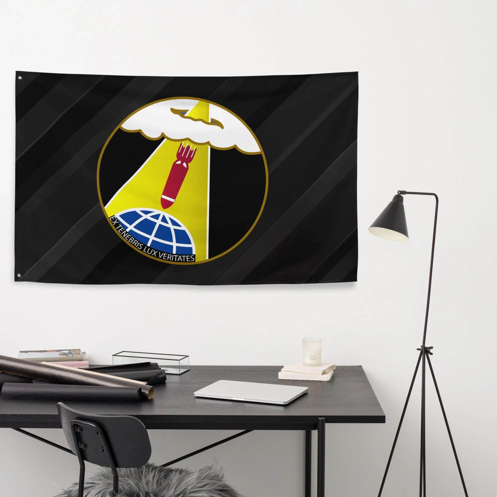 489th Bombardment Group Emblem Indoor Wall Flag - Image 2