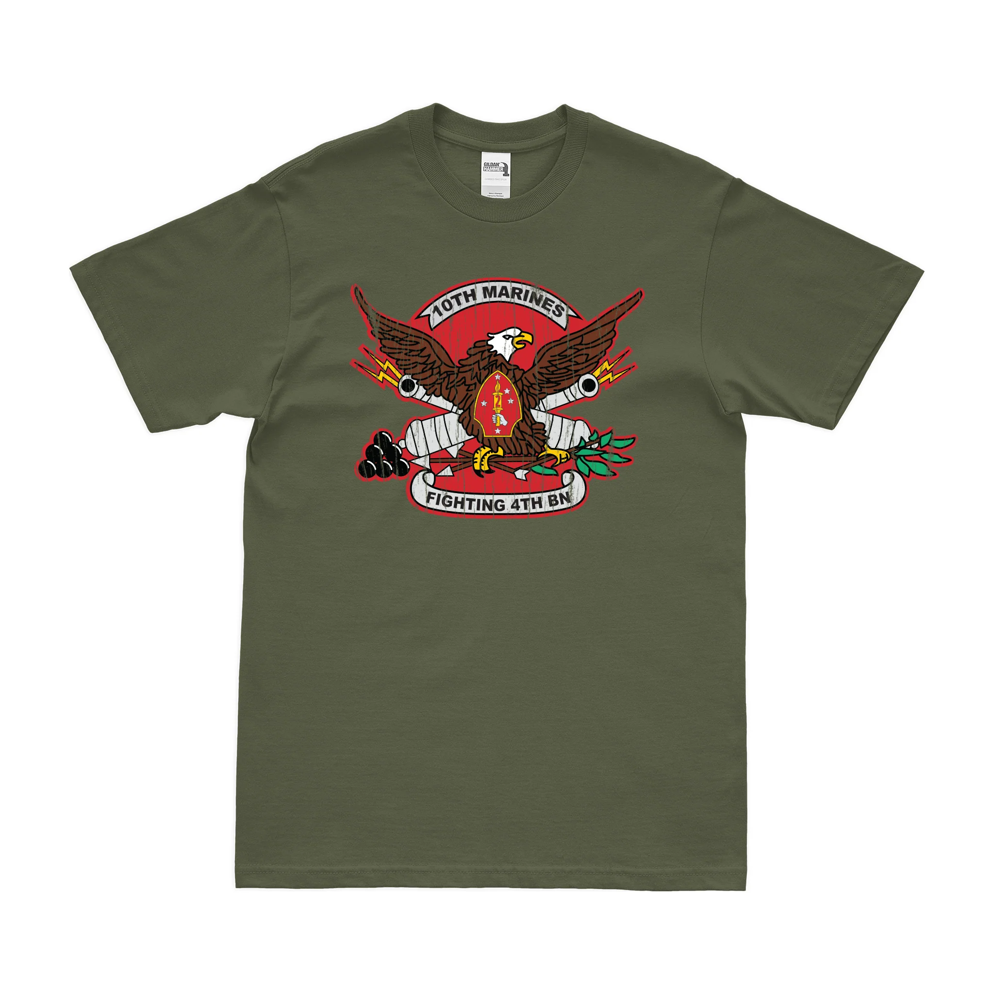 4th Bn 10th Marines (4/10 Marines) Unit Logo T-Shirt - Image 4
