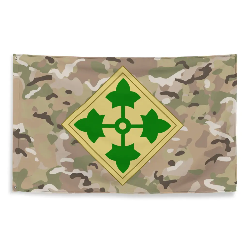 4th Infantry Division (4th ID) OCP Camo SSI Indoor Wall Flag - Image 5