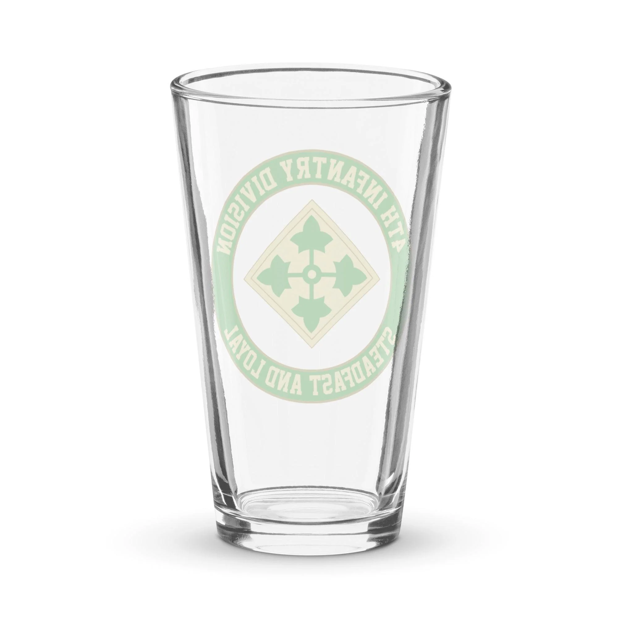 4th Infantry Division Steadfast & Loyal Beer Pint Glass - Image 2