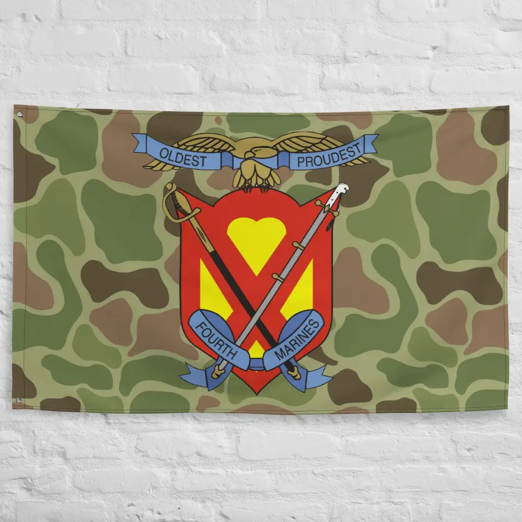 4th Marine Regiment Logo Frog Skin Camo Indoor Wall Flag - Image 5