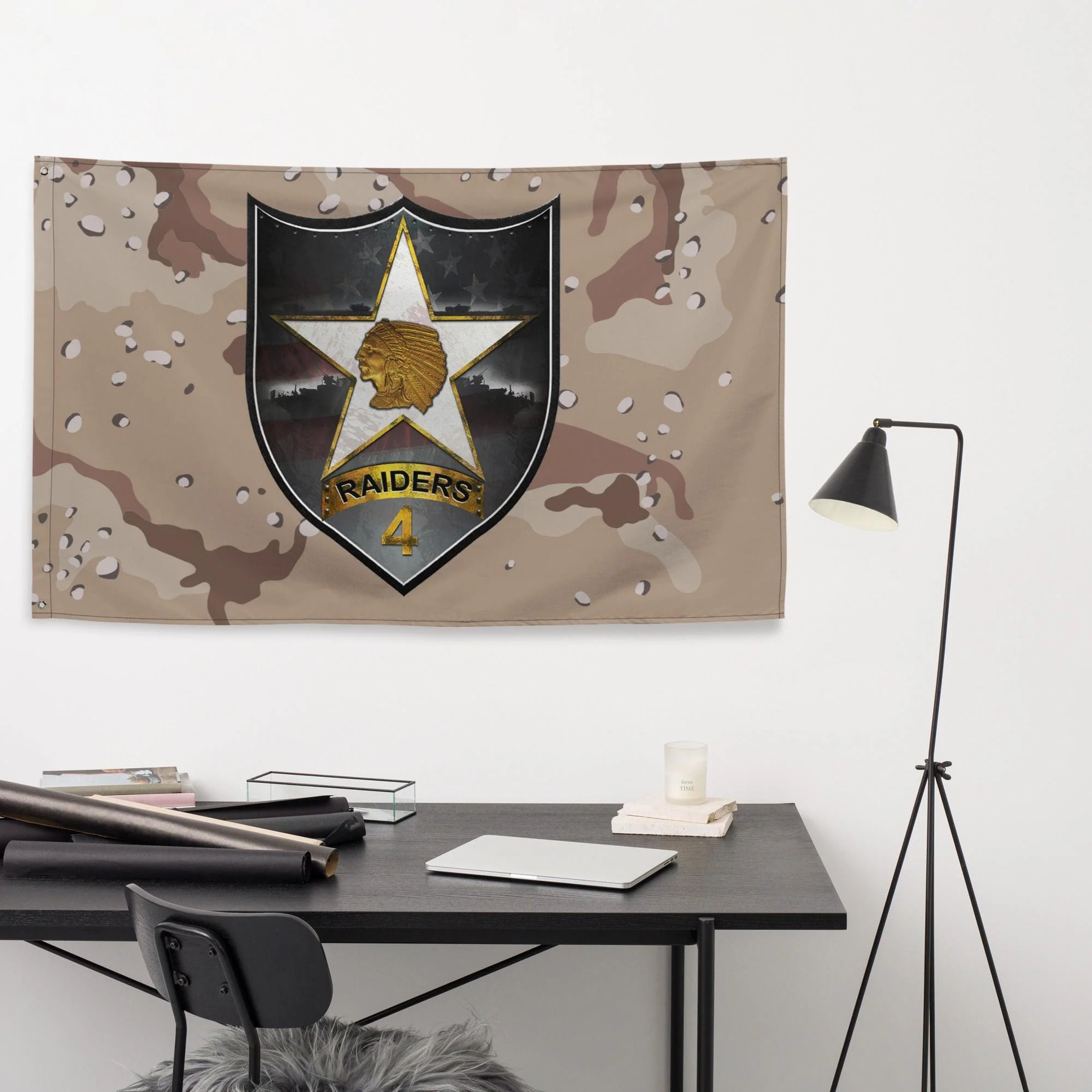 4th SBCT 2d ID "Raiders" Chocolate-Chip Camo Flag - Image 3