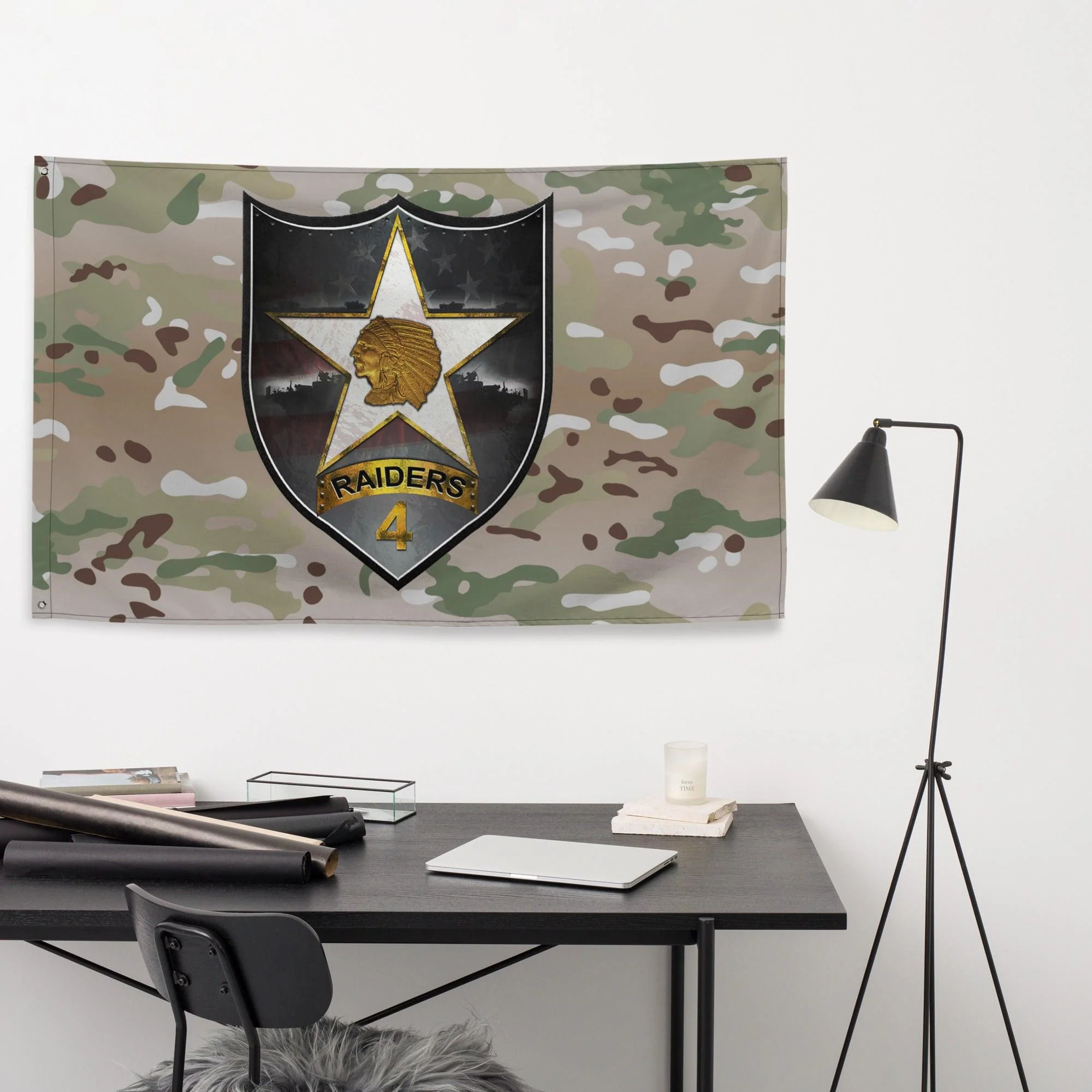 4th SBCT 2d ID "Raiders" OCP Multicam Camo Flag - Image 3