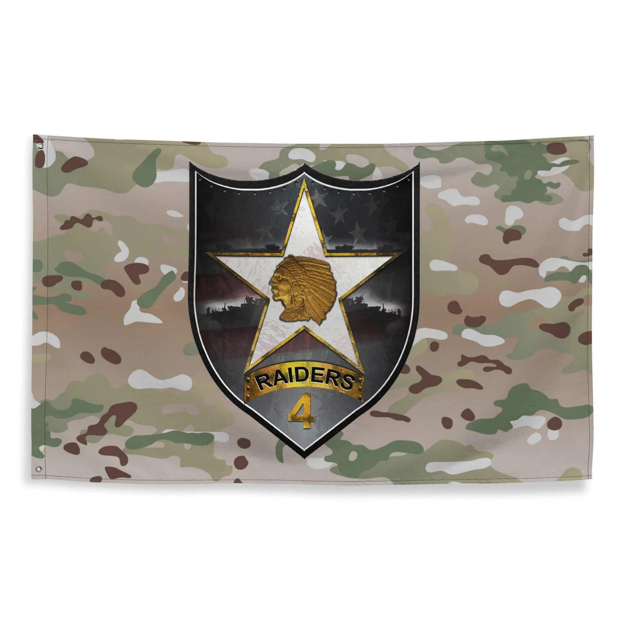 4th SBCT 2d ID "Raiders" OCP Multicam Camo Flag - Image 4