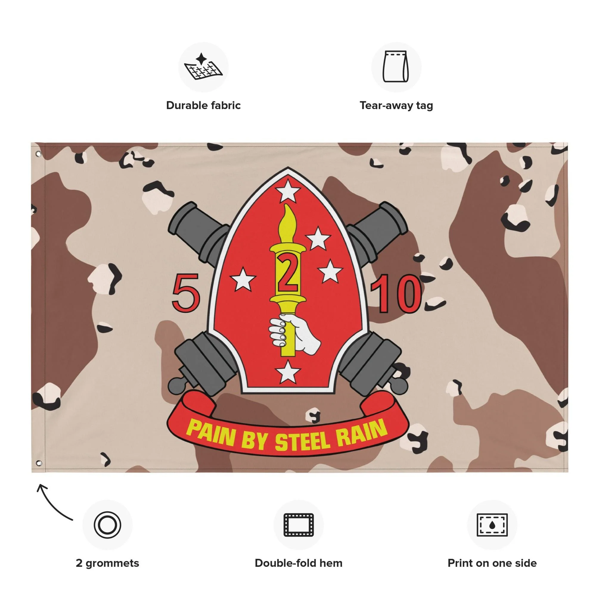 5/10 Marines Chocolate-Chip Camo USMC Flag - Image 2