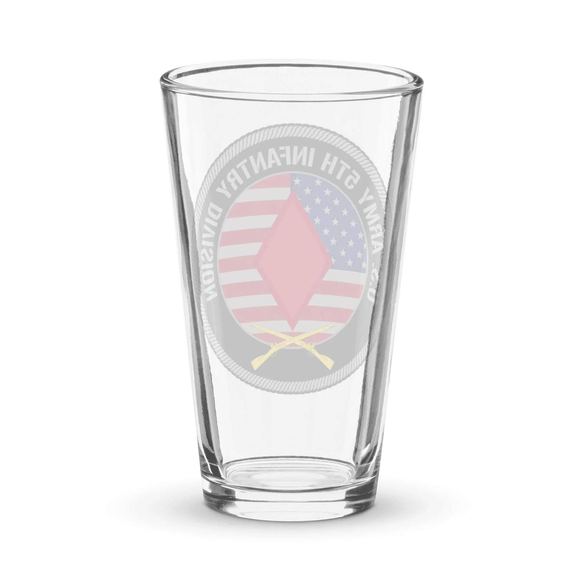 5th Infantry Division American Flag Beer Pint Glass - Image 2