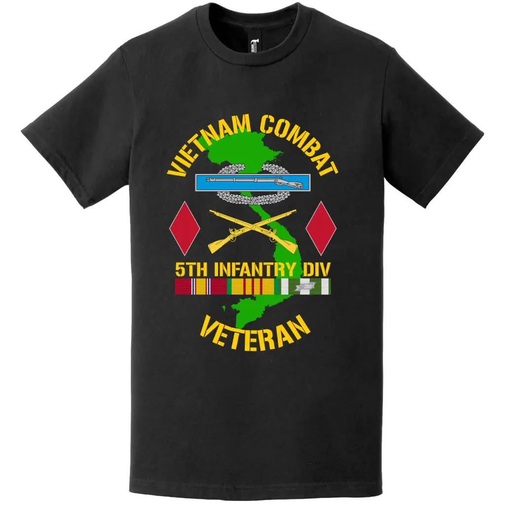 5th Infantry Division Vietnam Combat Veteran T-Shirt