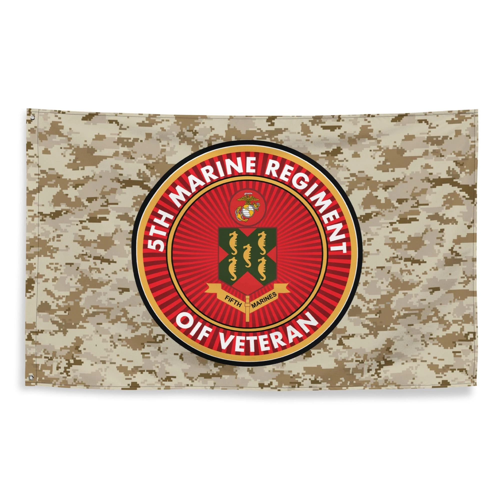 5th Marine Regiment OIF Veteran Emblem MARPAT Flag - Image 4