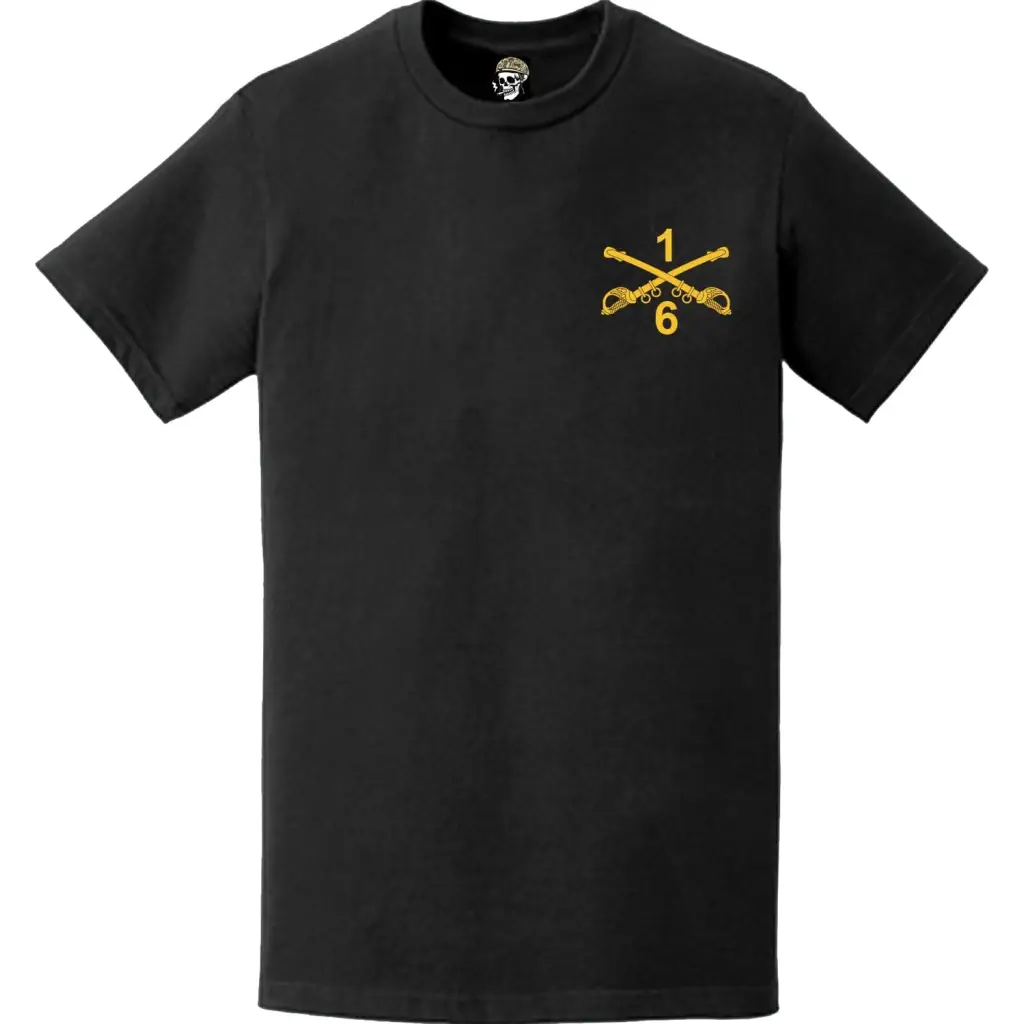 6-1 CAV Regiment Crossed Sabers Left Chest T-Shirt