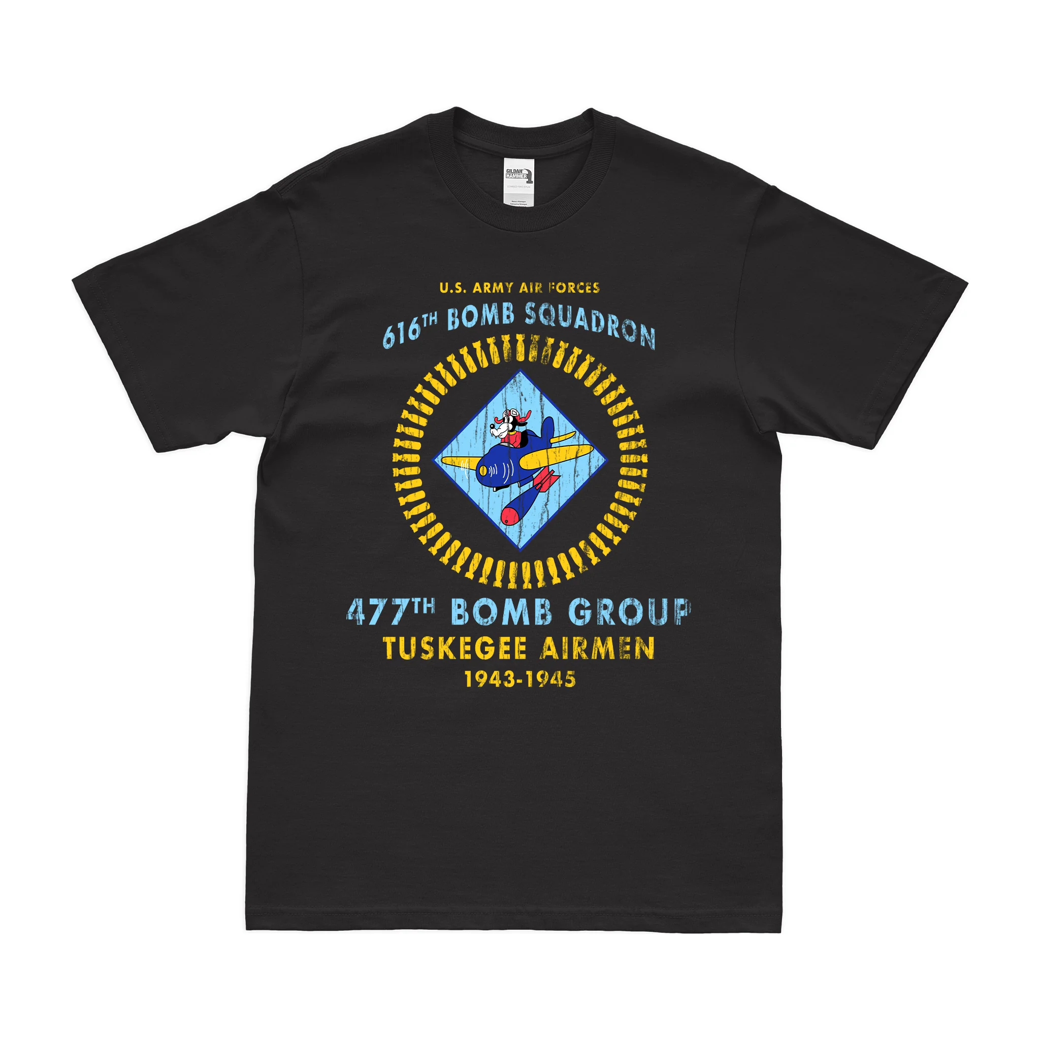 616th Bomb Squadron Tuskegee Airmen WW2 Legacy T-Shirt - Image 3