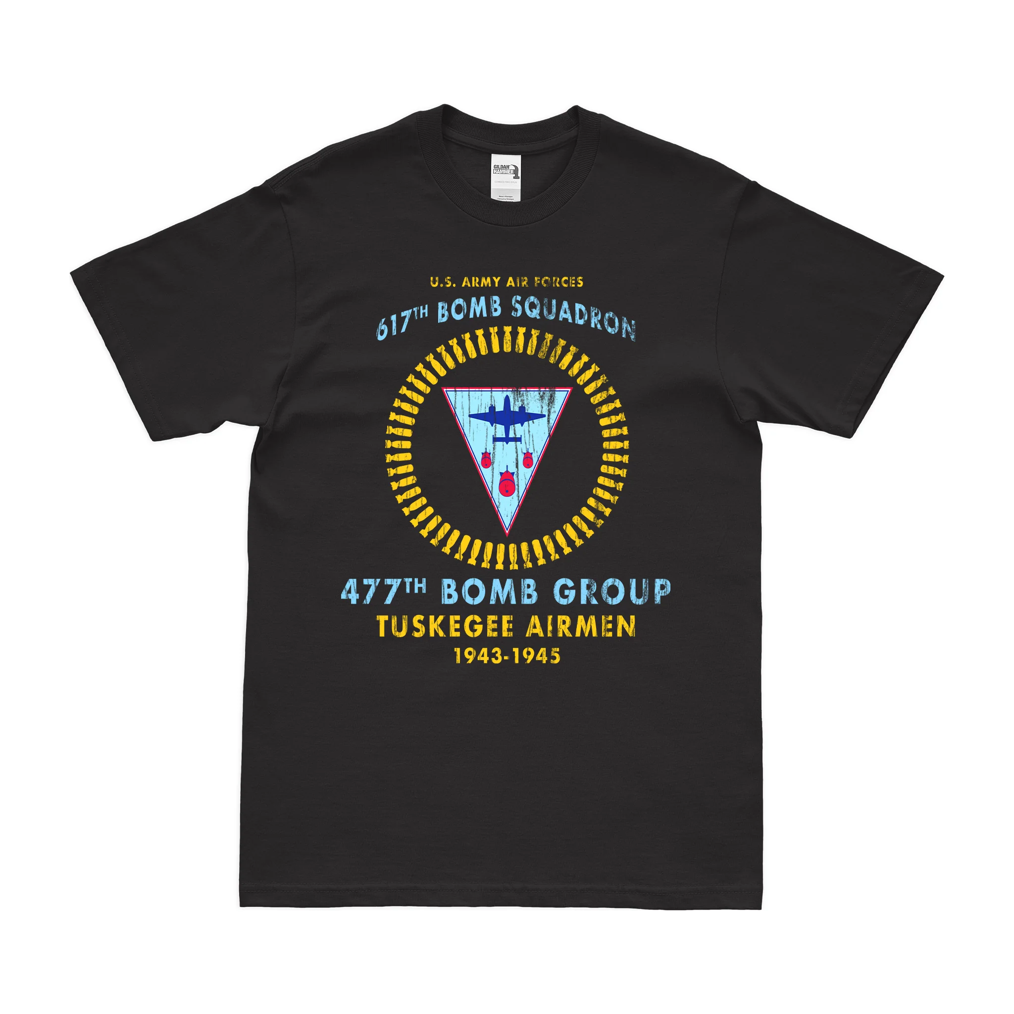 617th Bomb Squadron Tuskegee Airmen WW2 Legacy T-Shirt - Image 3