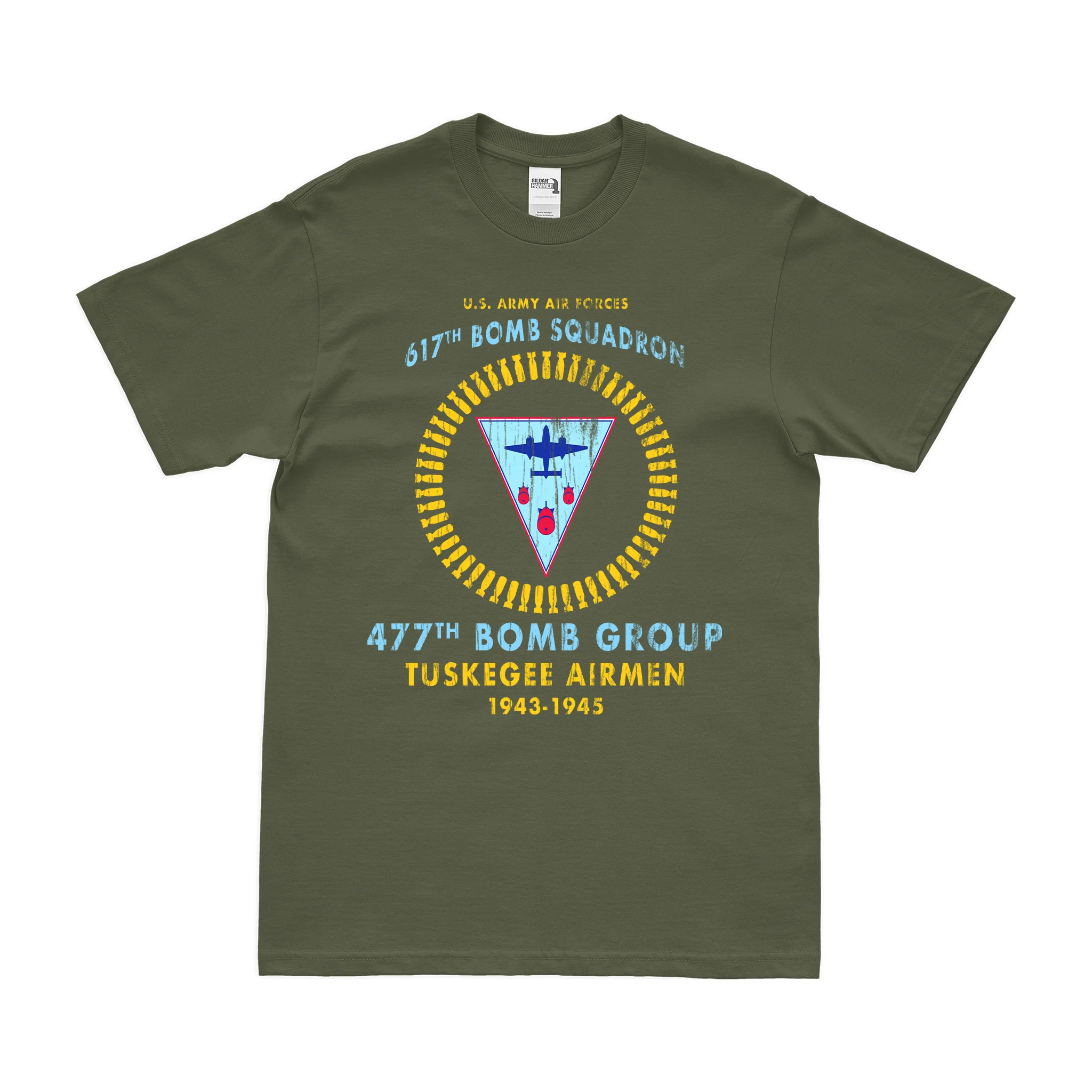 617th Bomb Squadron Tuskegee Airmen WW2 Legacy T-Shirt - Image 4