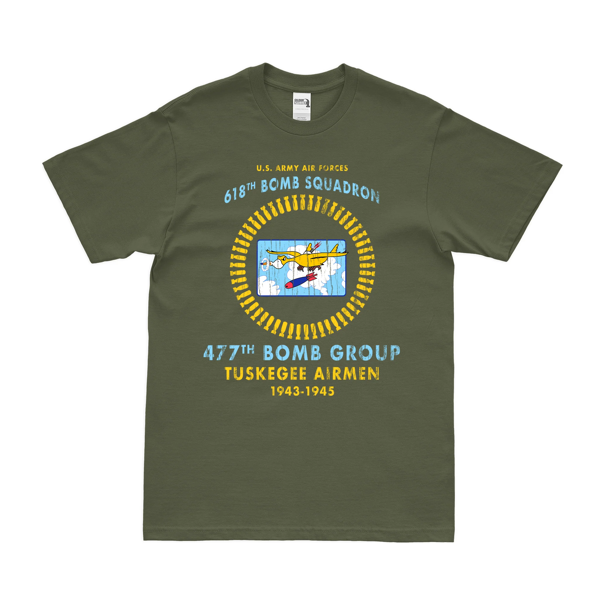618th Bomb Squadron Tuskegee Airmen WW2 Legacy T-Shirt - Image 4