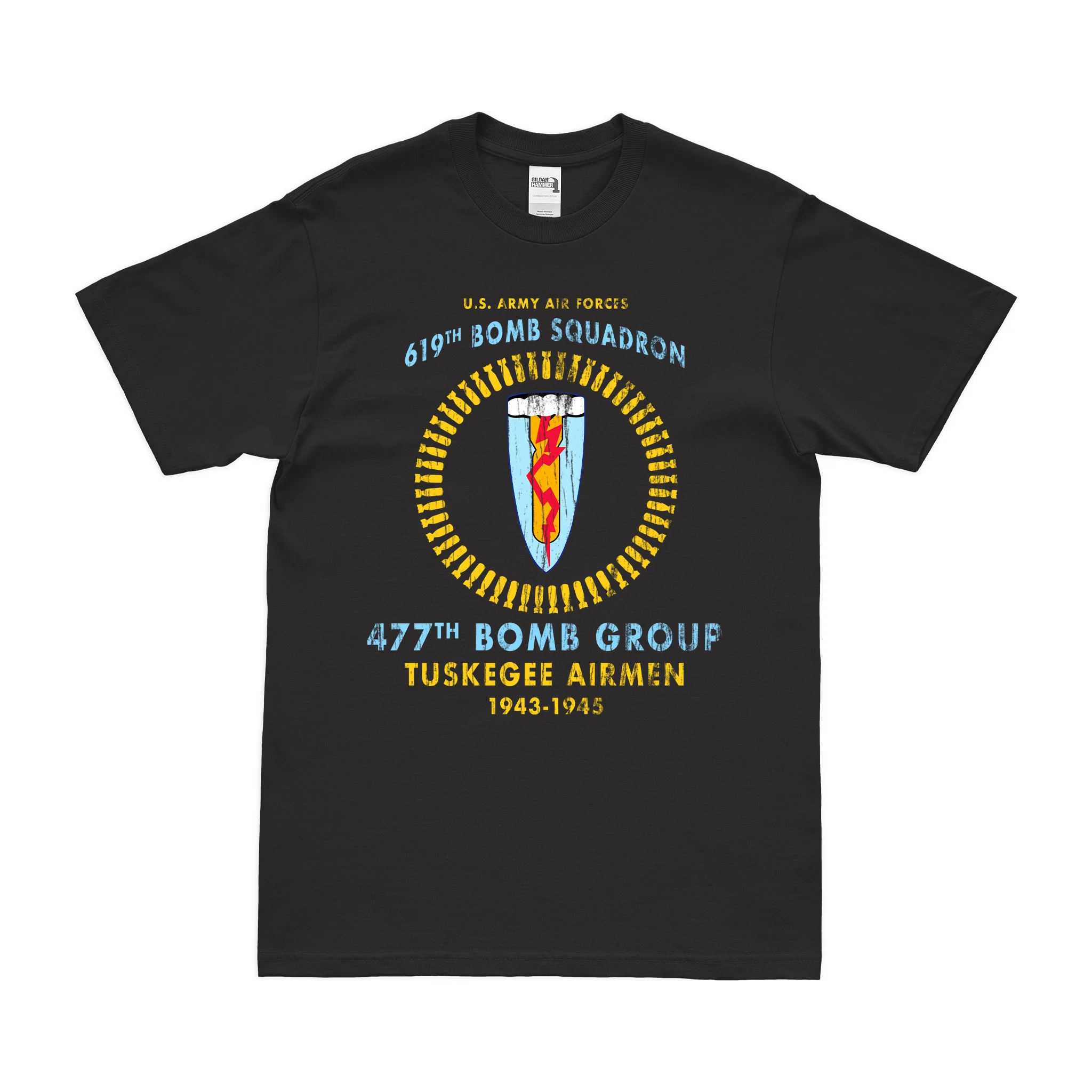619th Bomb Squadron Tuskegee Airmen WW2 Legacy T-Shirt - Image 3