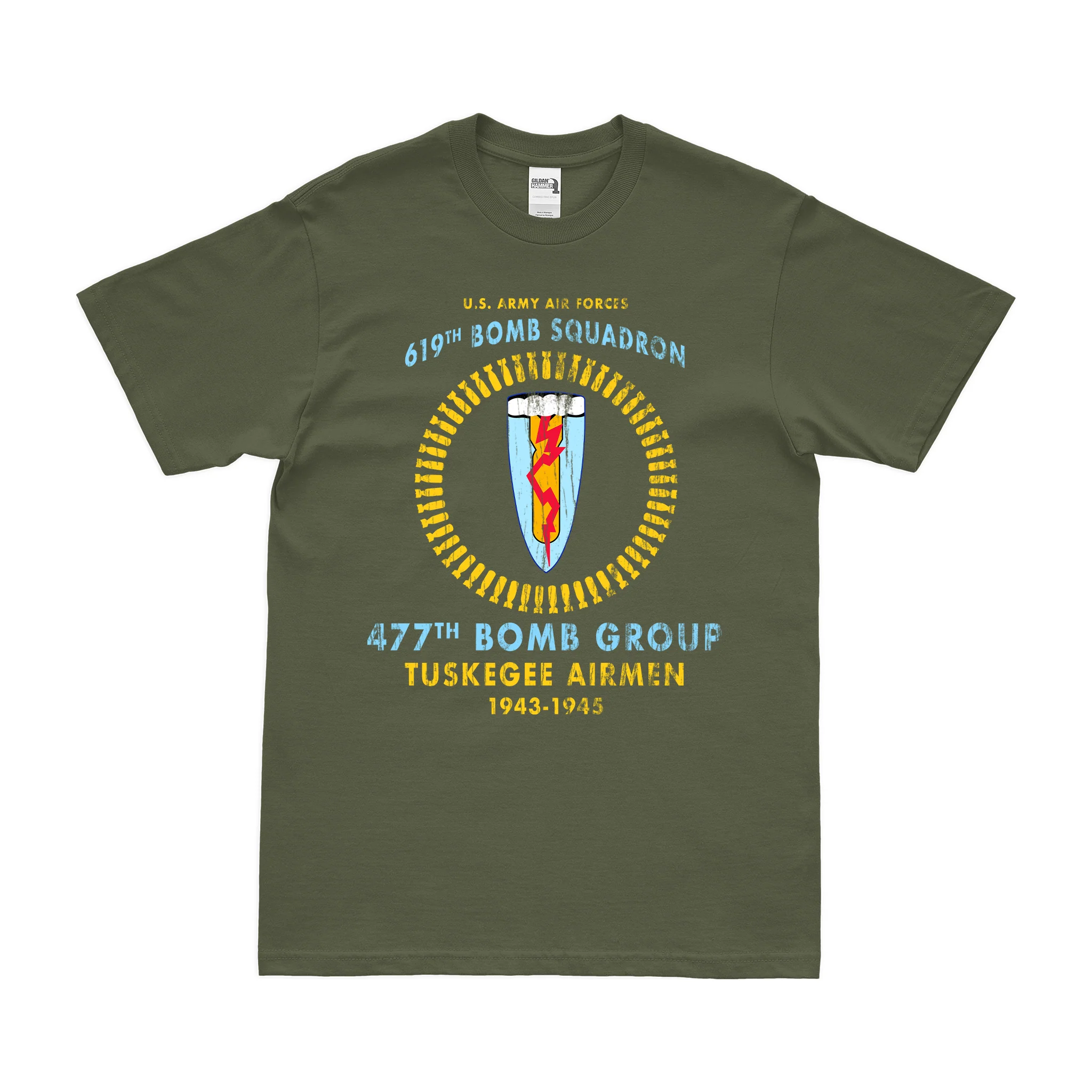 619th Bomb Squadron Tuskegee Airmen WW2 Legacy T-Shirt - Image 4