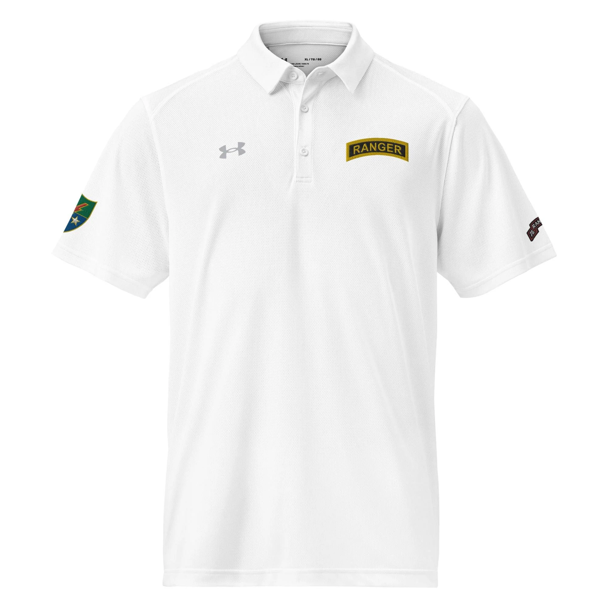 75th Ranger Rgt Ranger Tab Embroidered Under Armour® Men's Polo - Image 13