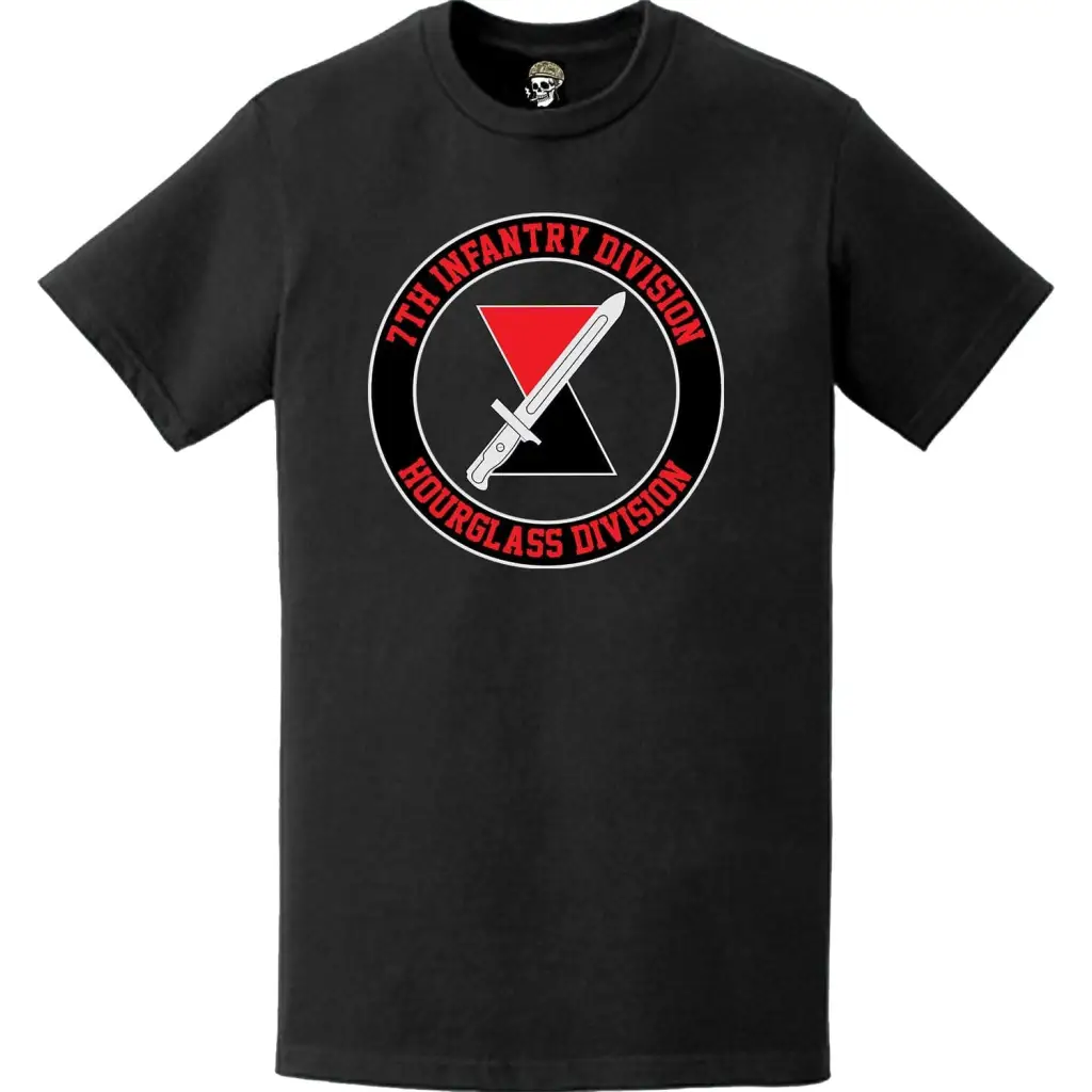 7th Infantry Division 'Hourglass' Circle Crest T-Shirt