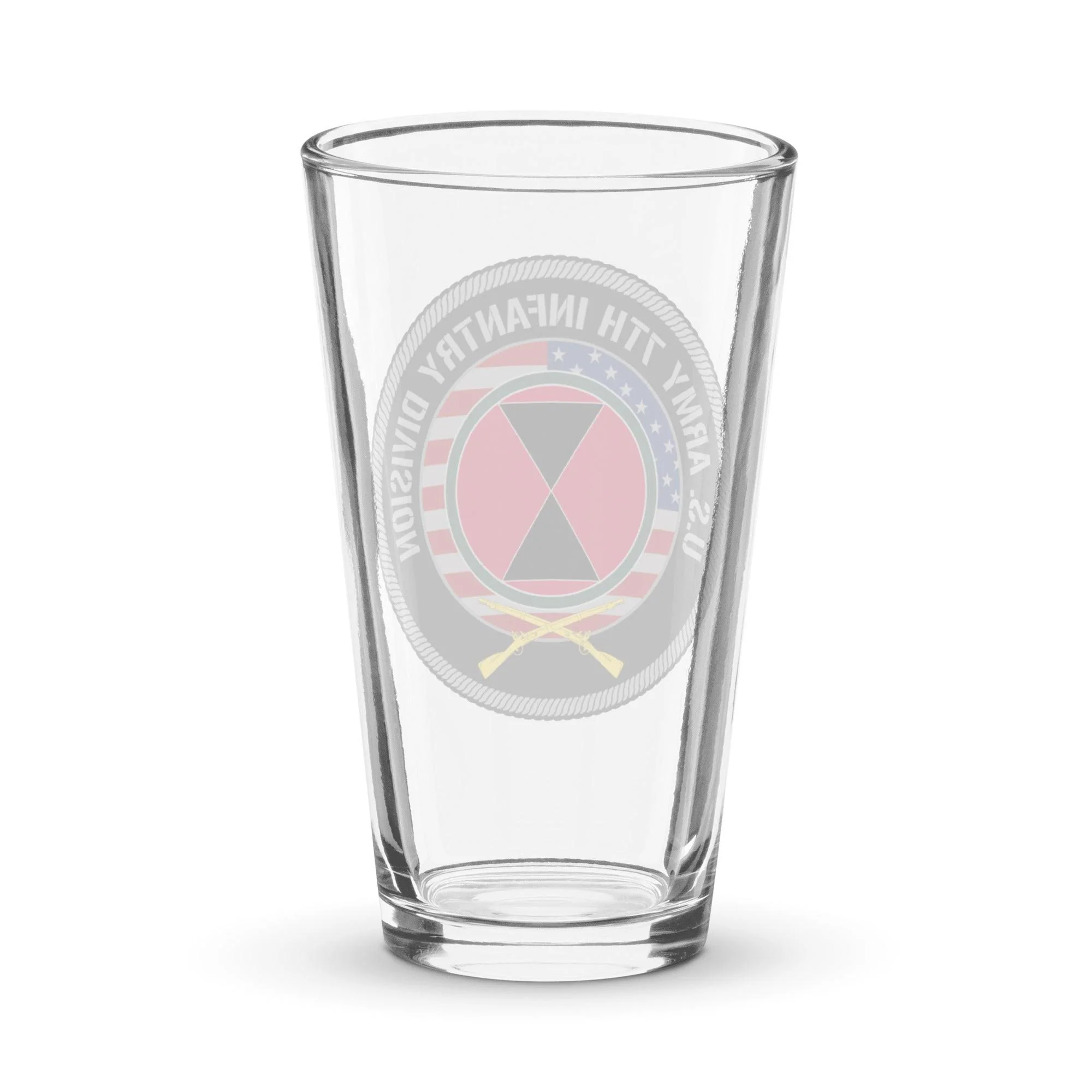 7th Infantry Division American Flag Beer Pint Glass - Image 2