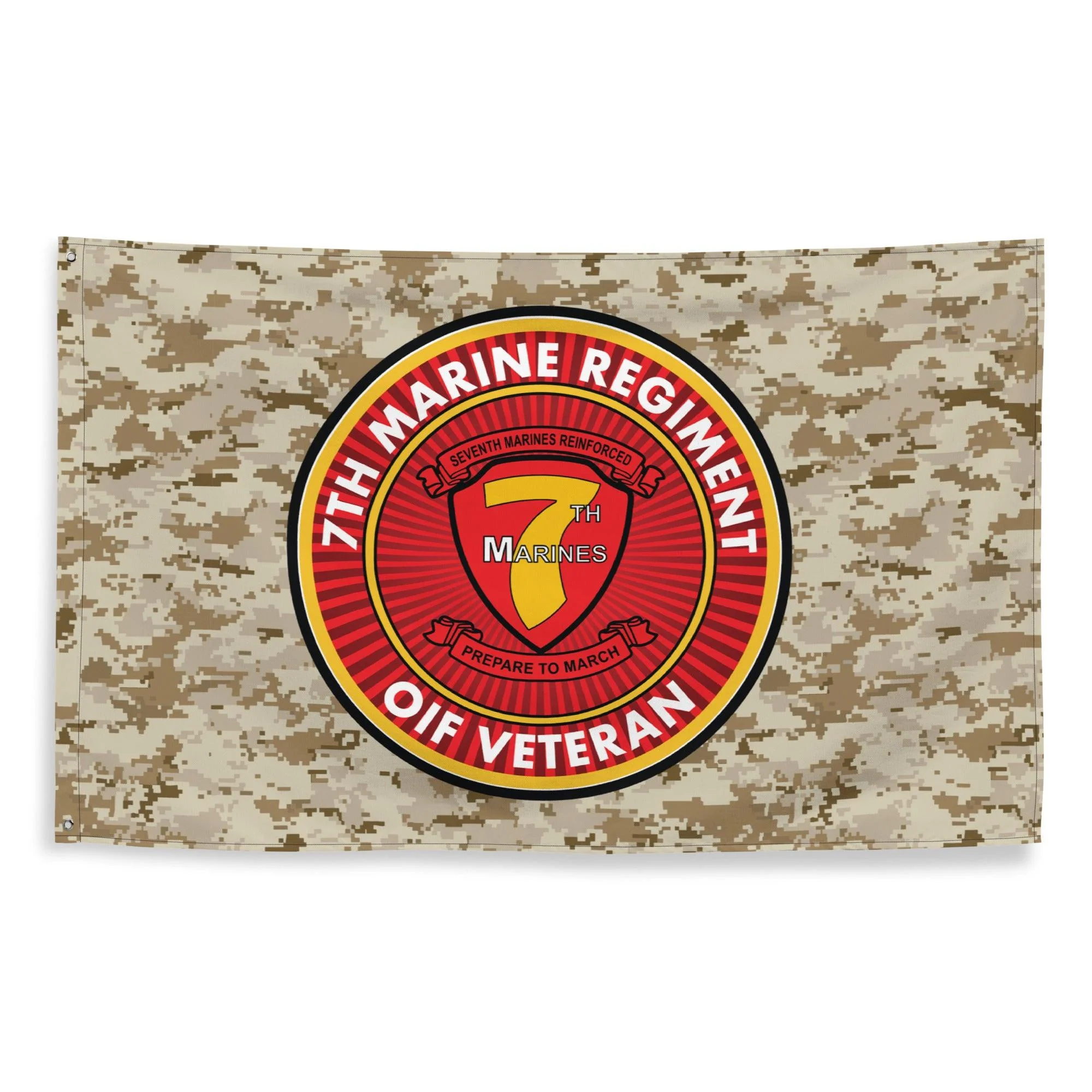 7th Marine Regiment OIF Veteran Emblem MARPAT Flag - Image 4