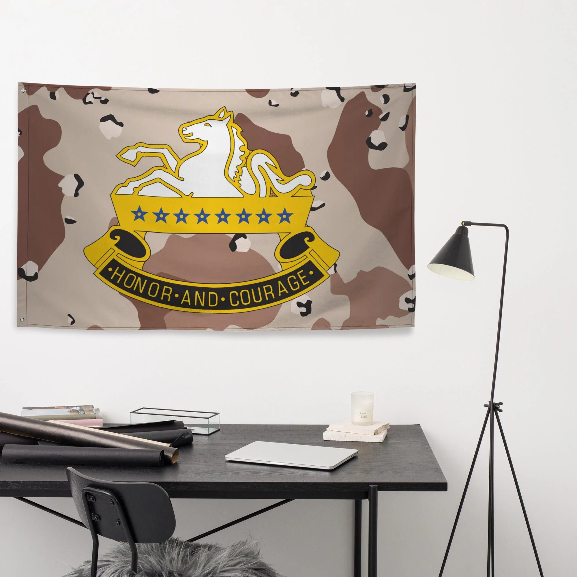 8th Cavalry Regiment Chocolate-Chip Camo Flag - Image 3