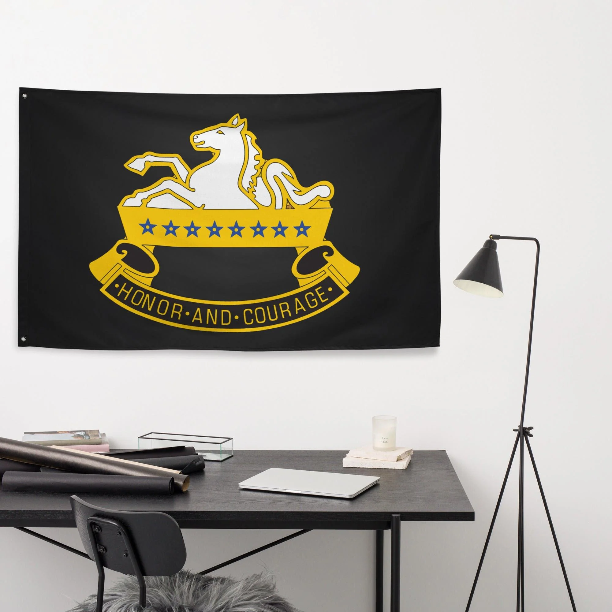 8th Cavalry Regiment Emblem Black Flag - Image 3