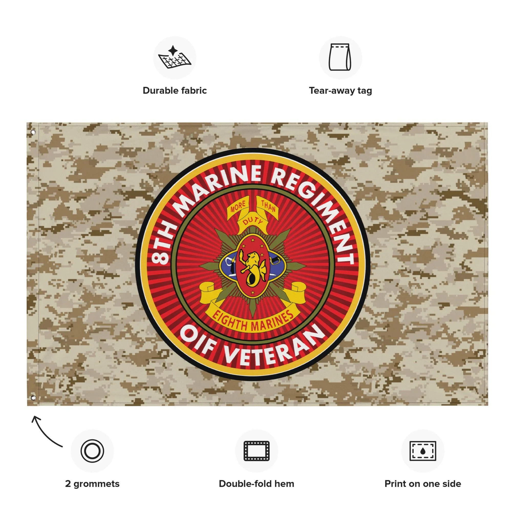 8th Marine Regiment OIF Veteran Emblem MARPAT Flag - Image 2