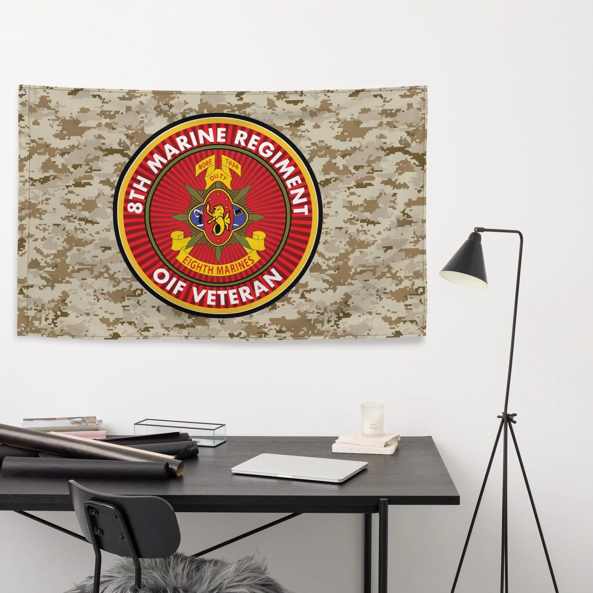 8th Marine Regiment OIF Veteran Emblem MARPAT Flag - Image 3