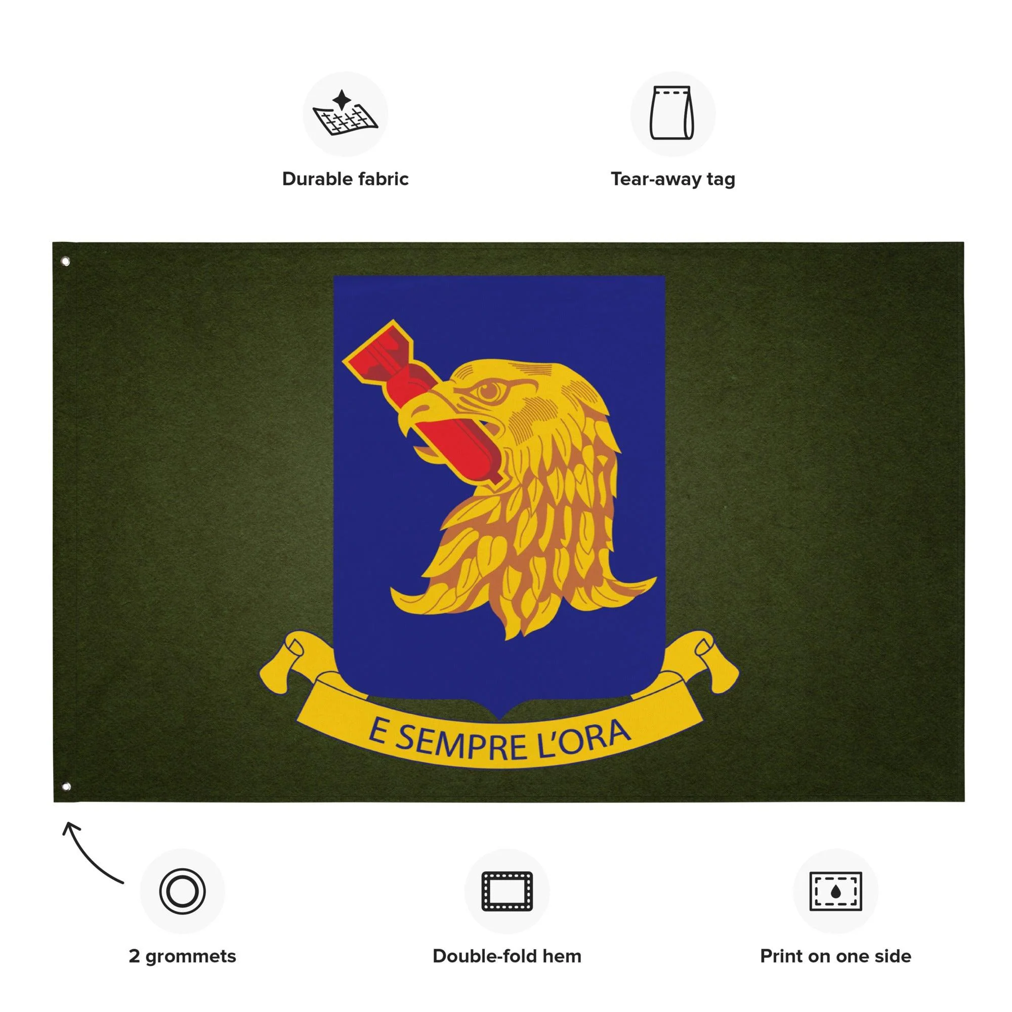 96th Bomb Group (Heavy) WW2 Military Green Flag - Image 4