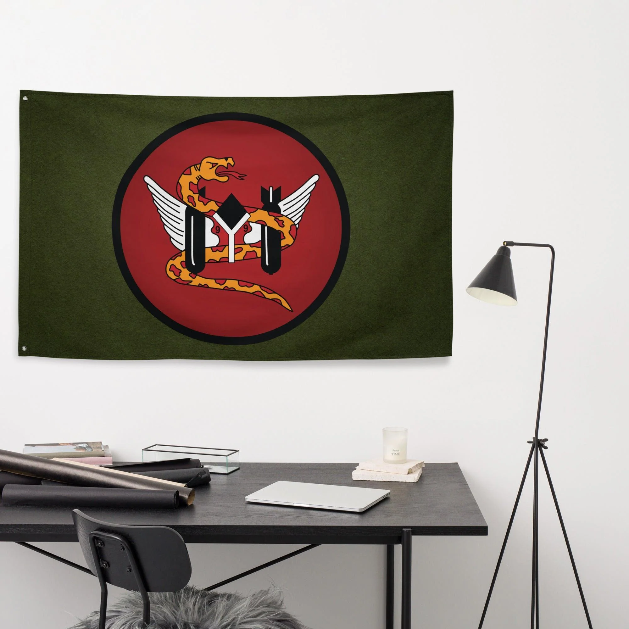 99th Bomb Group (Heavy) WW2 Military Green Flag - Image 2