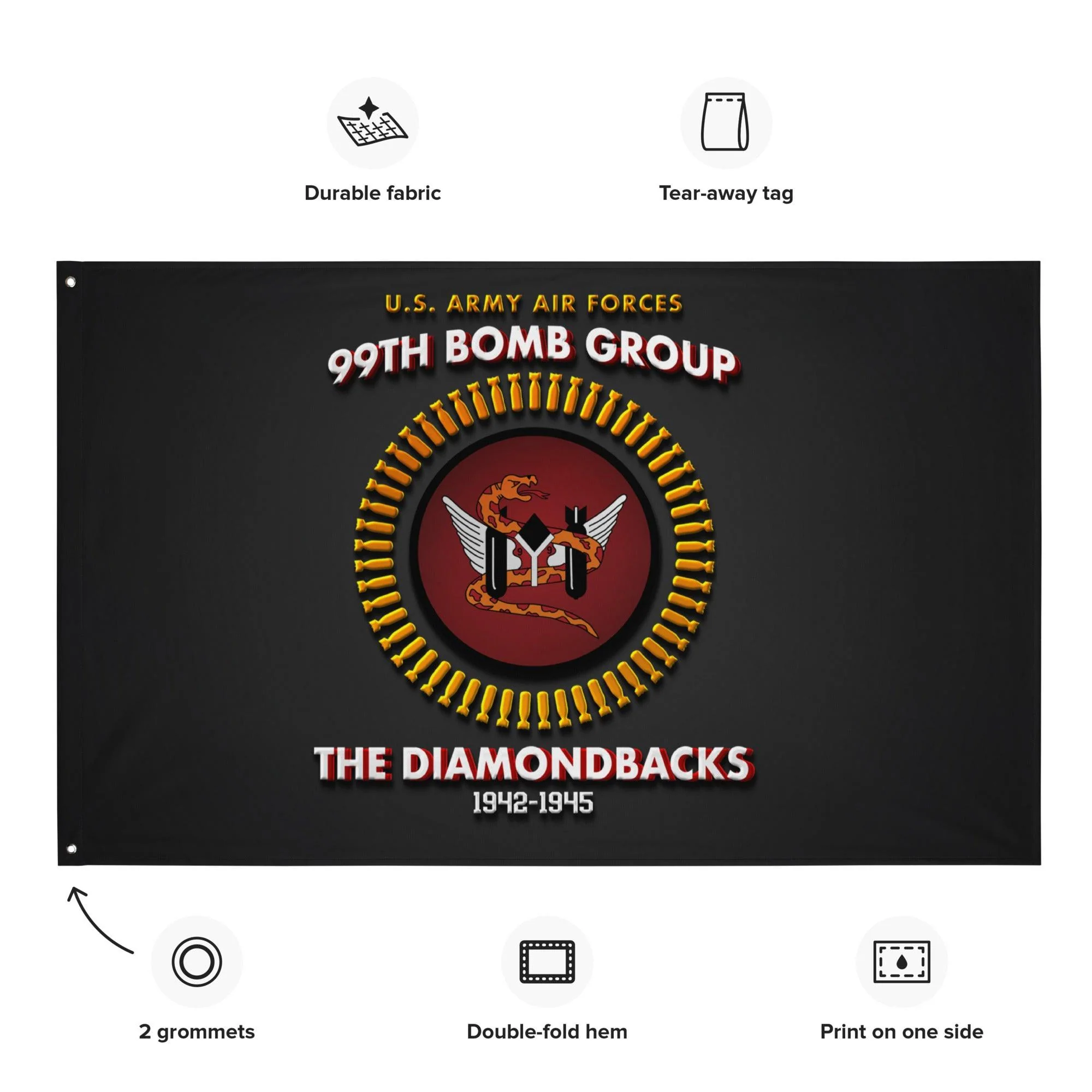 99th Bomb Group WW2 Legacy Black Flag - Image 4