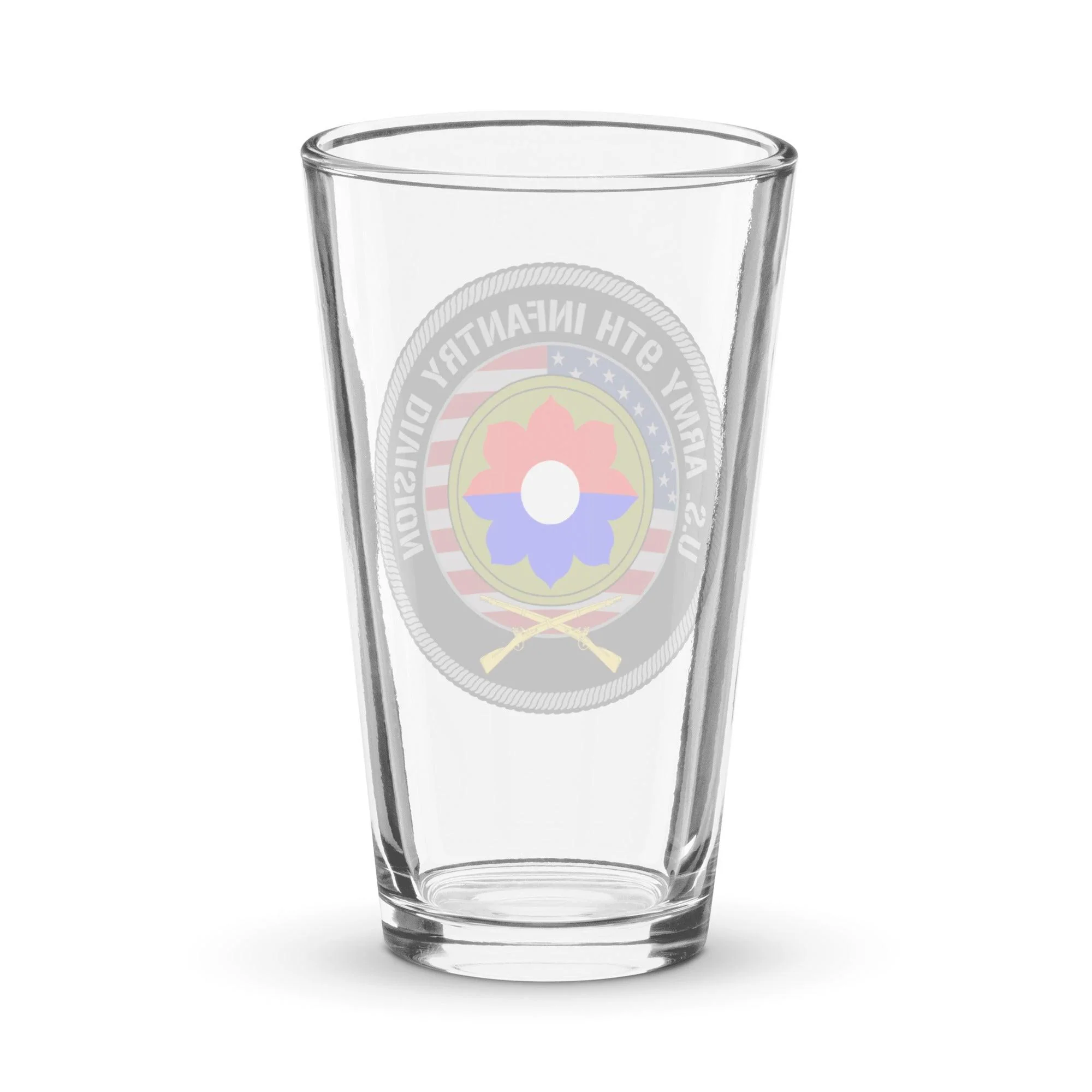 9th Infantry Division American Flag Beer Pint Glass - Image 2