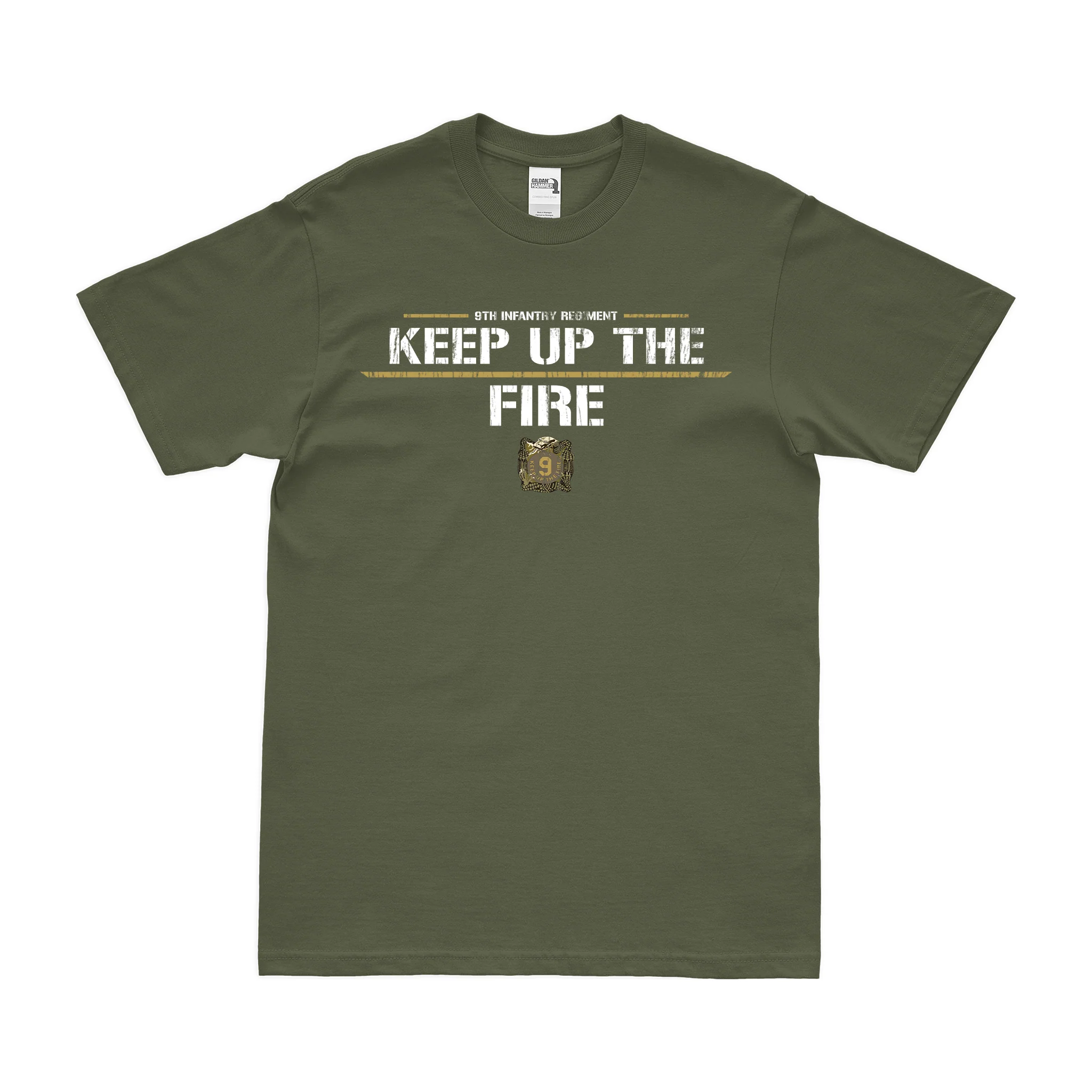 9th Infantry Regiment 'Keep Up the Fire' Motto T-Shirt - Image 4