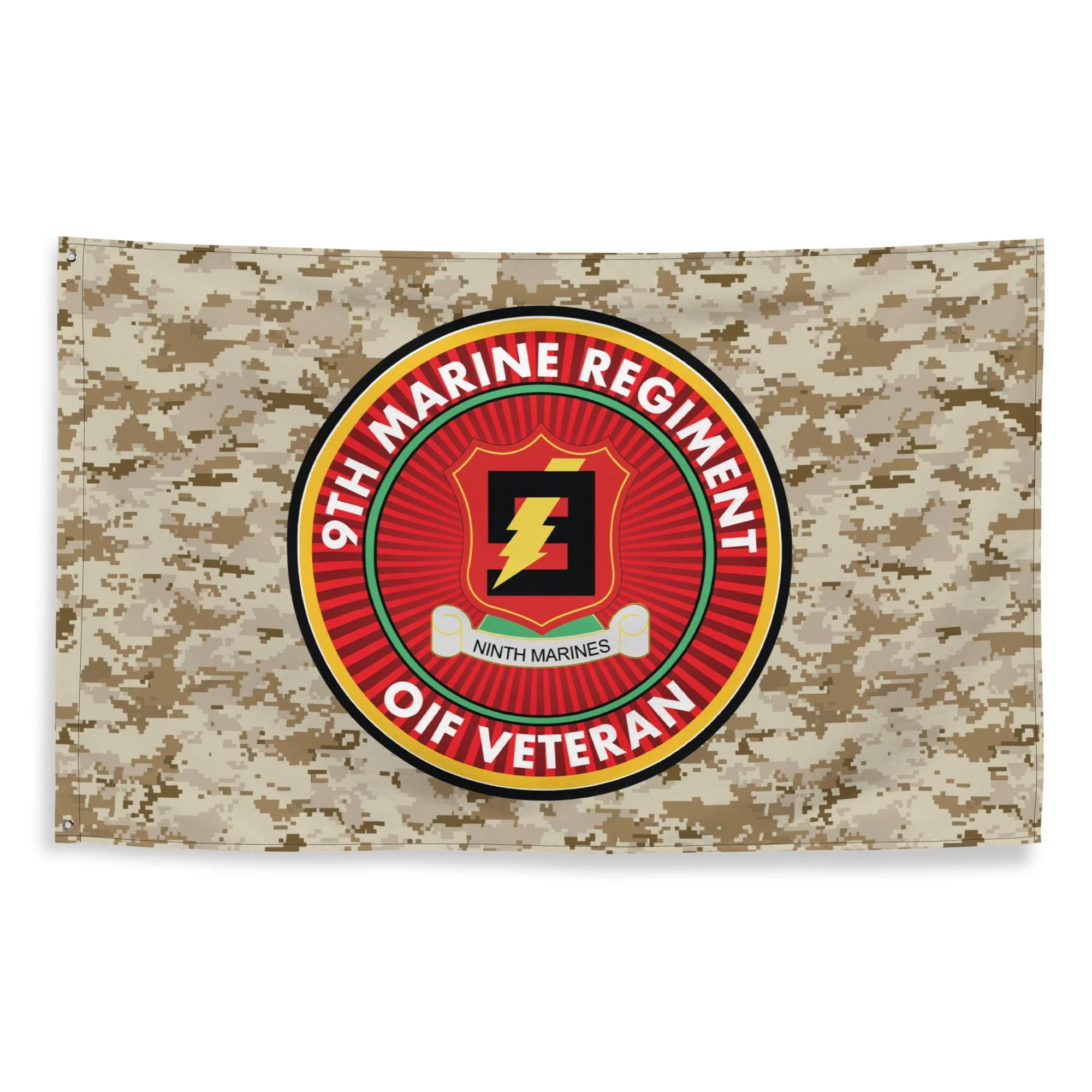 9th Marine Regiment OIF Veteran Emblem MARPAT Flag - Image 4