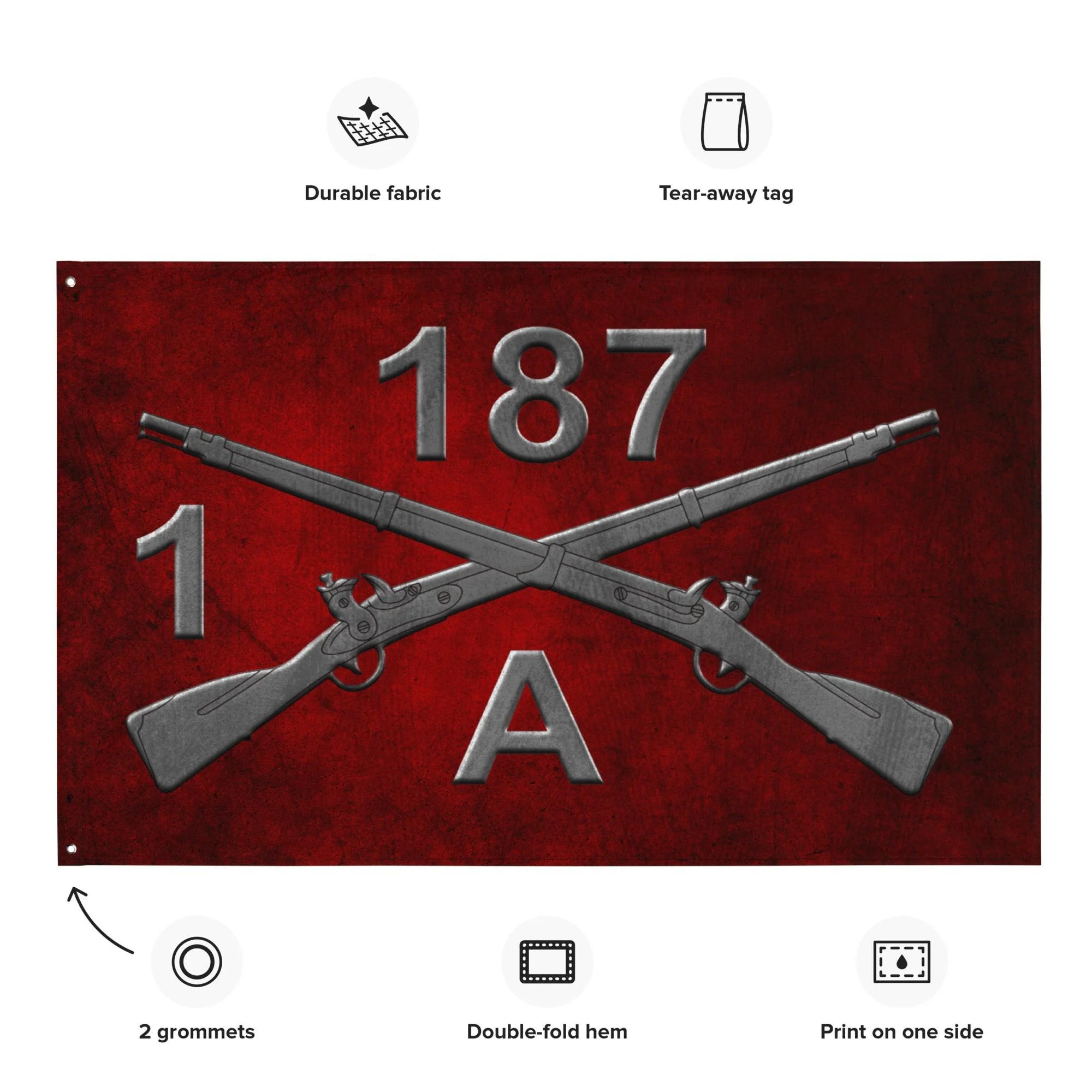 A Co. 1-187 Infantry "Leader Rakkasans" Torii Flag - Image 2