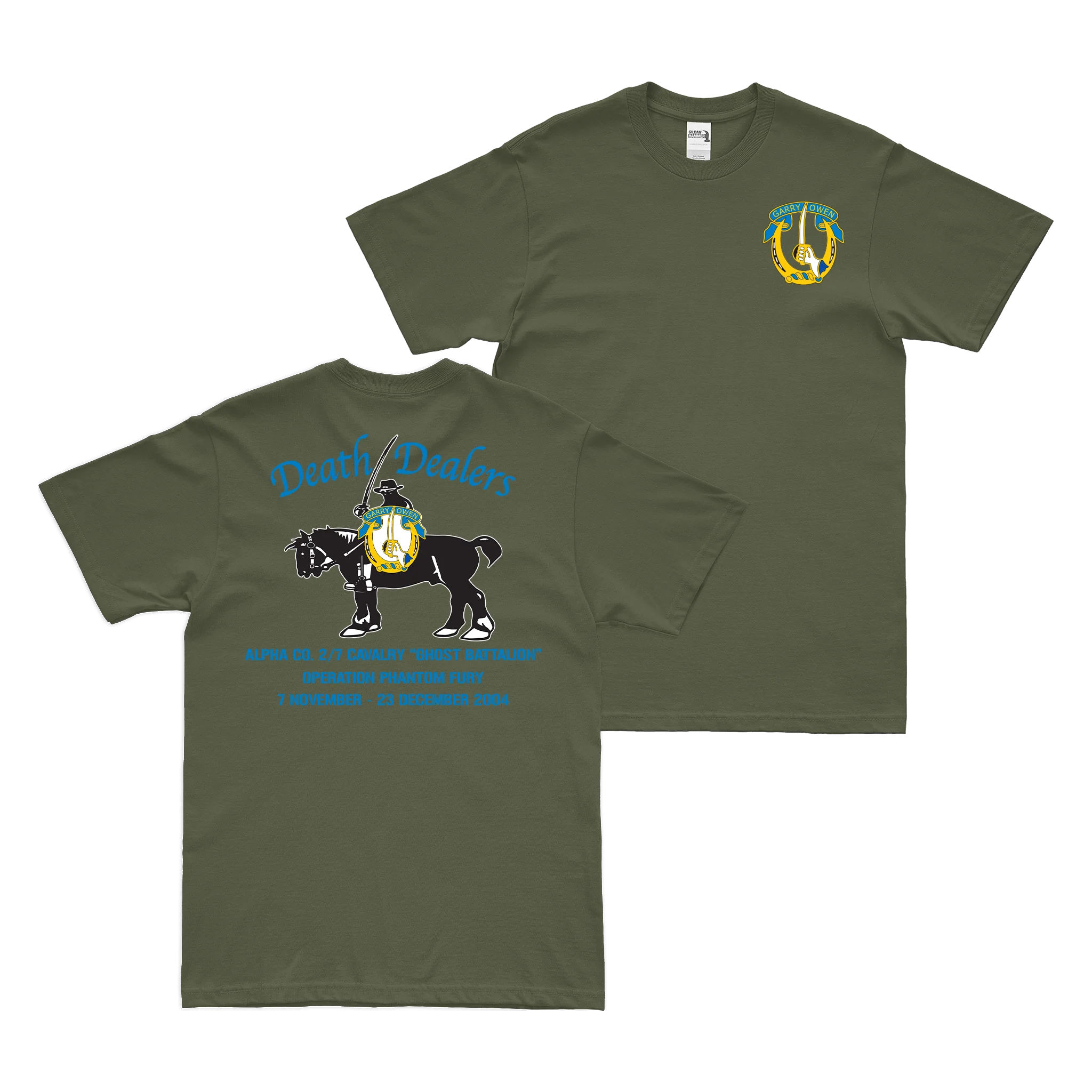 Alpha Co. 2-7 CAV Phantom Fury Death Dealers T-Shirt - Image 2