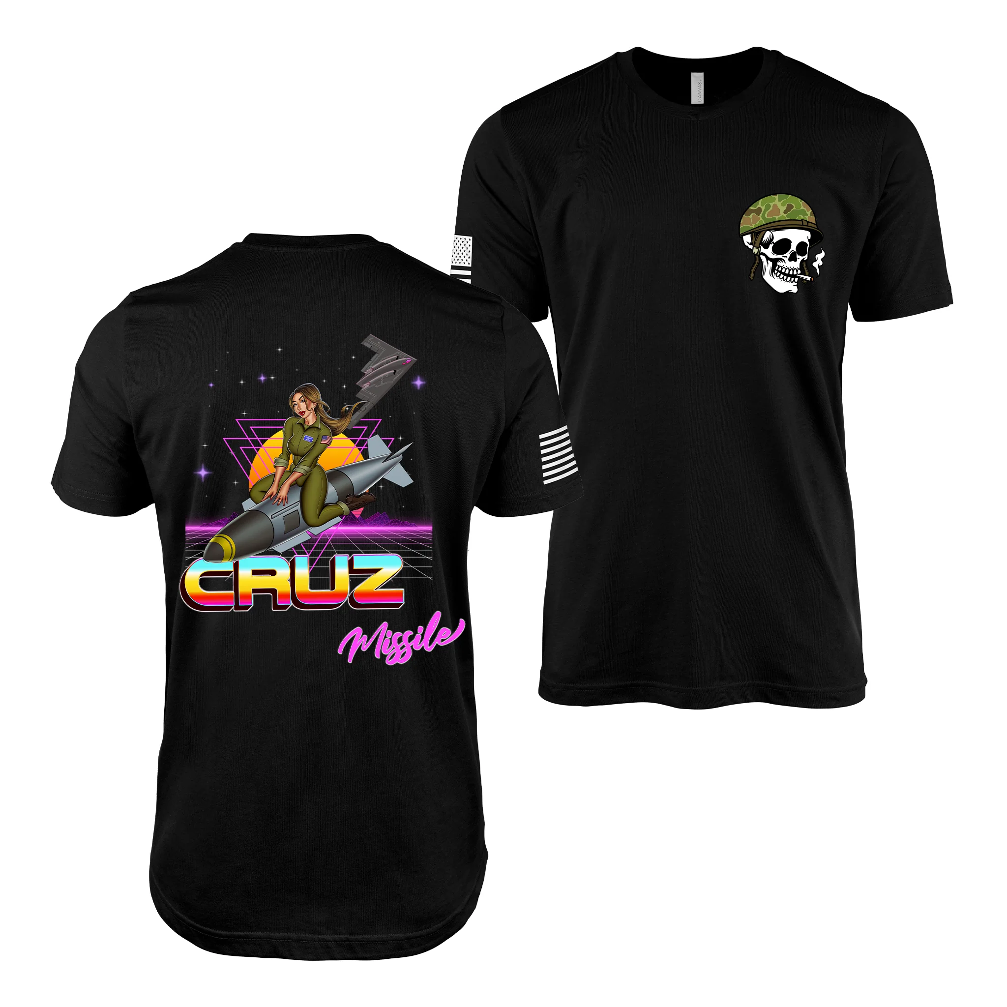 B-2 Spirt Cruz Missile Retrowave Air Force Pin-Up Girl Judy T-Shirt