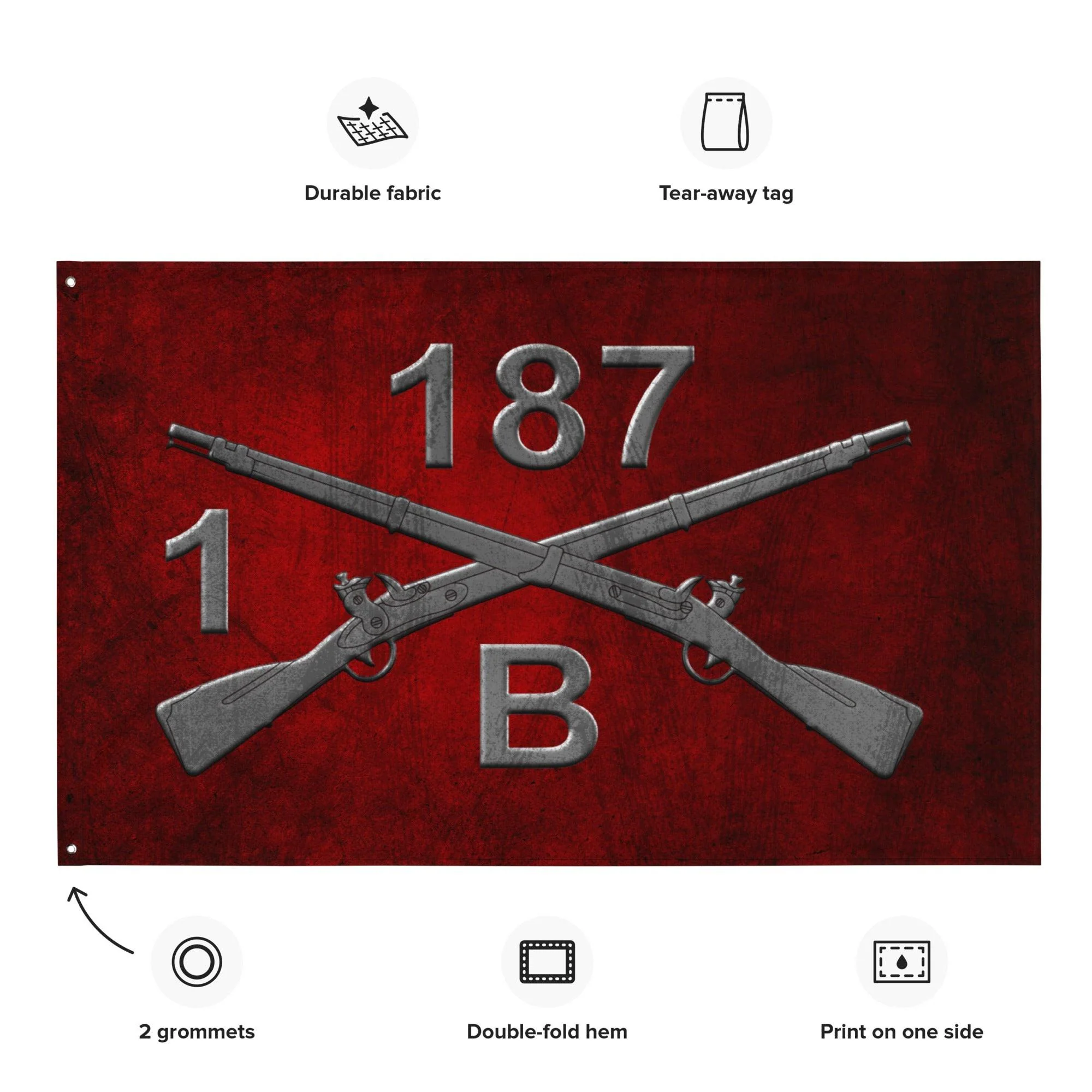 B Co. 1-187 Infantry "Leader Rakkasans" Torii Flag - Image 2