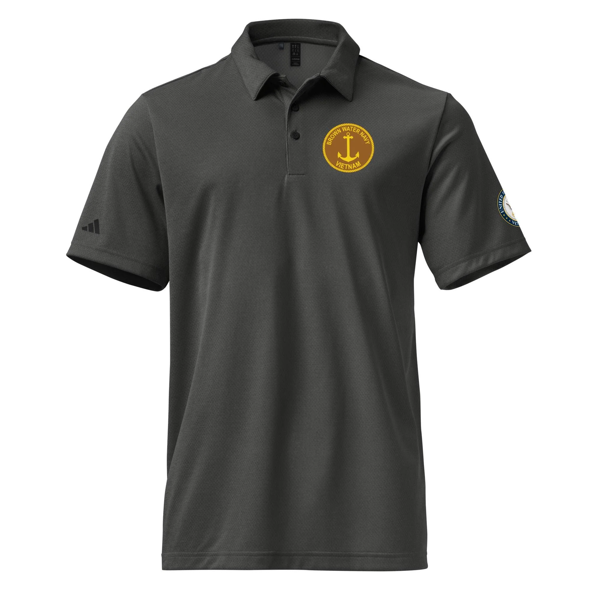 Brown Water Navy Left Chest Emblem Adidas® Polo Shirt