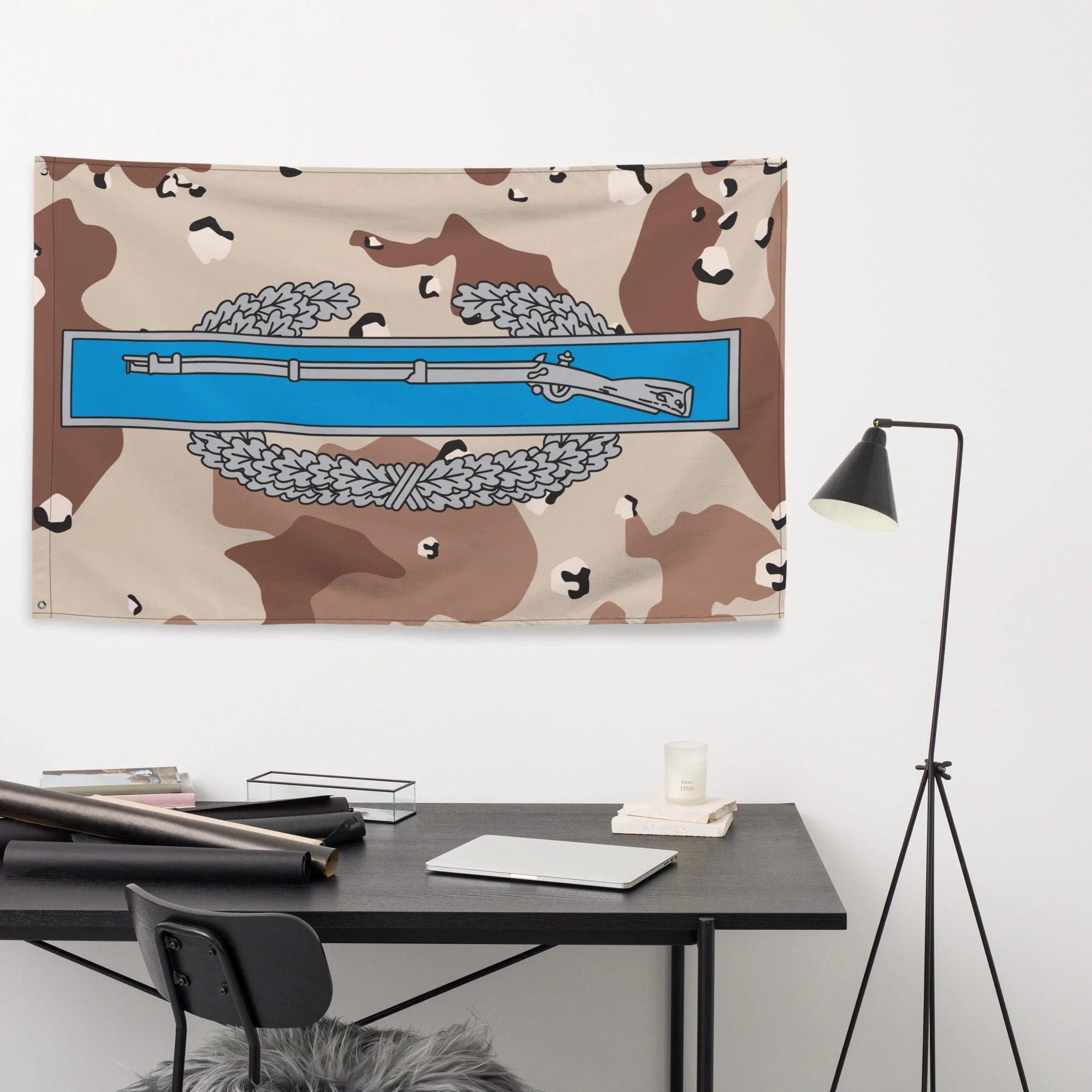 Combat Infantryman Badge CIB Desert Storm Camo Flag - Image 2