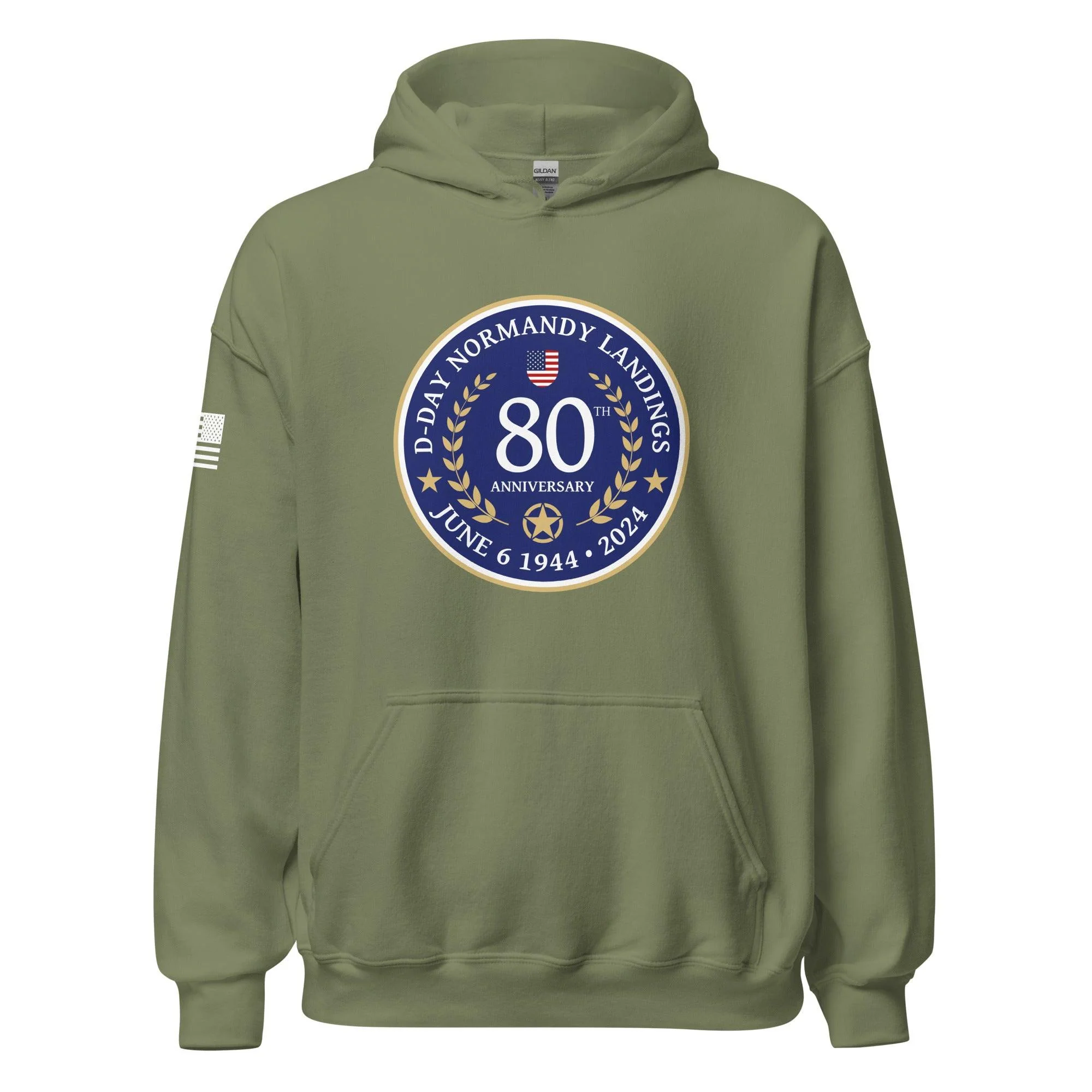 D-Day 2024 80th Anniversary Memorial Emblem Unisex Hoodie - Image 11