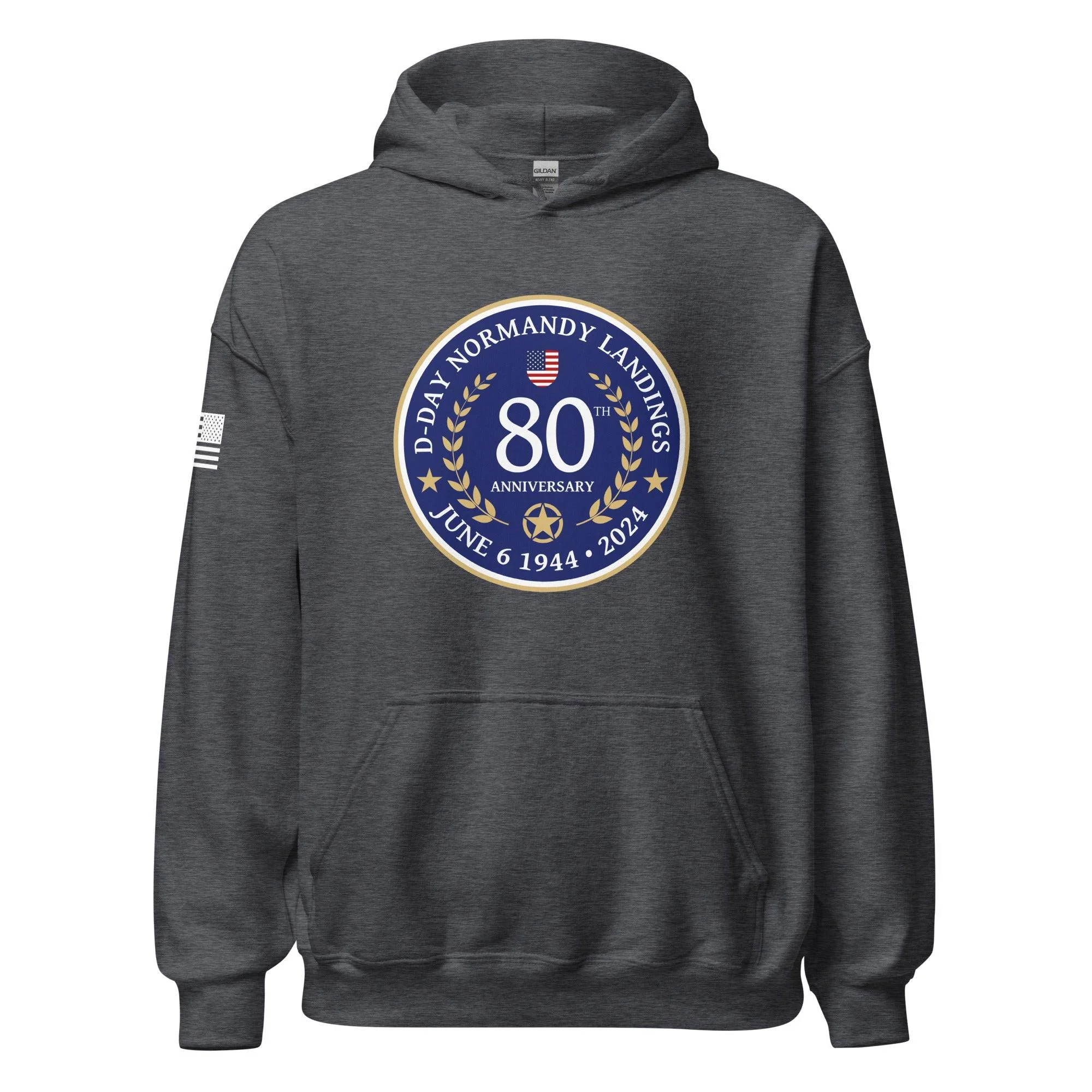 D-Day 2024 80th Anniversary Memorial Emblem Unisex Hoodie - Image 5