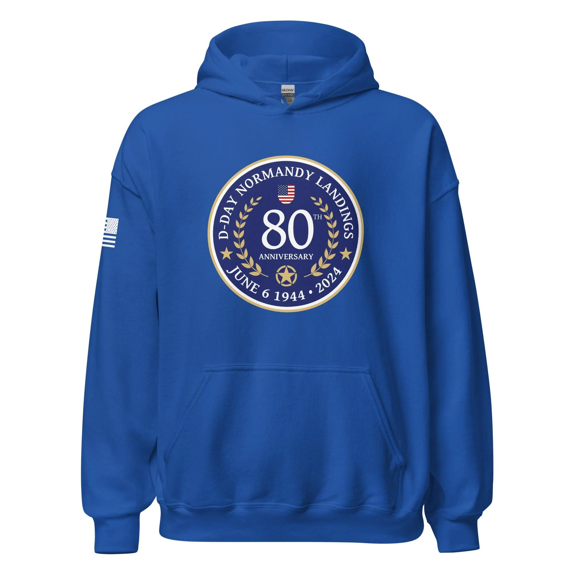 D-Day 2024 80th Anniversary Memorial Emblem Unisex Hoodie - Image 7